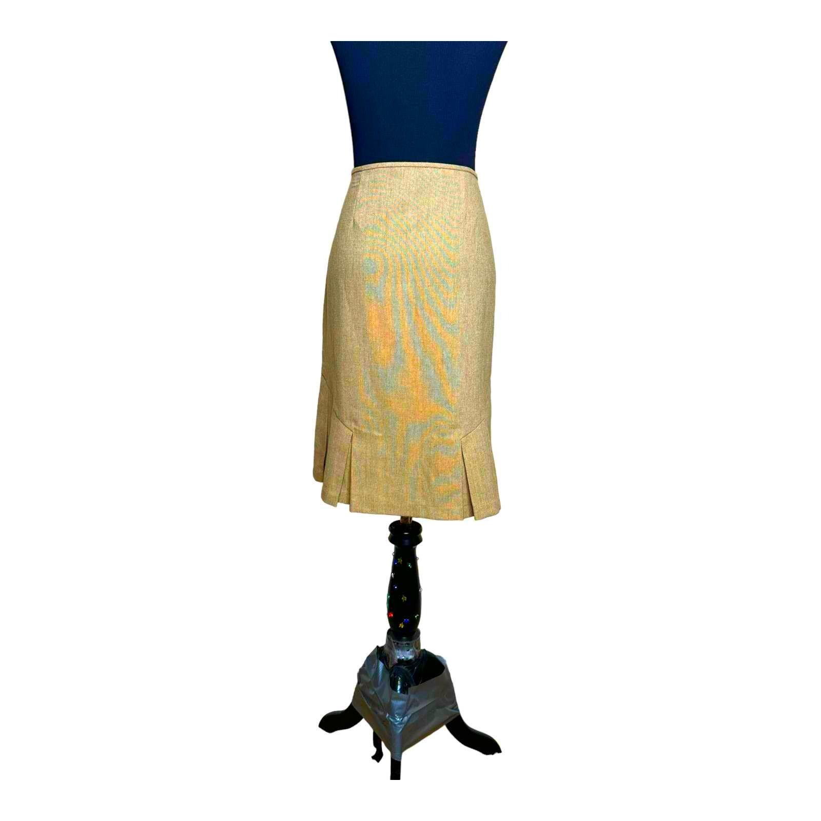 George George beige knee length skirt size 12 Size 32" / US 10 / IT 46 - 8 Thumbnail