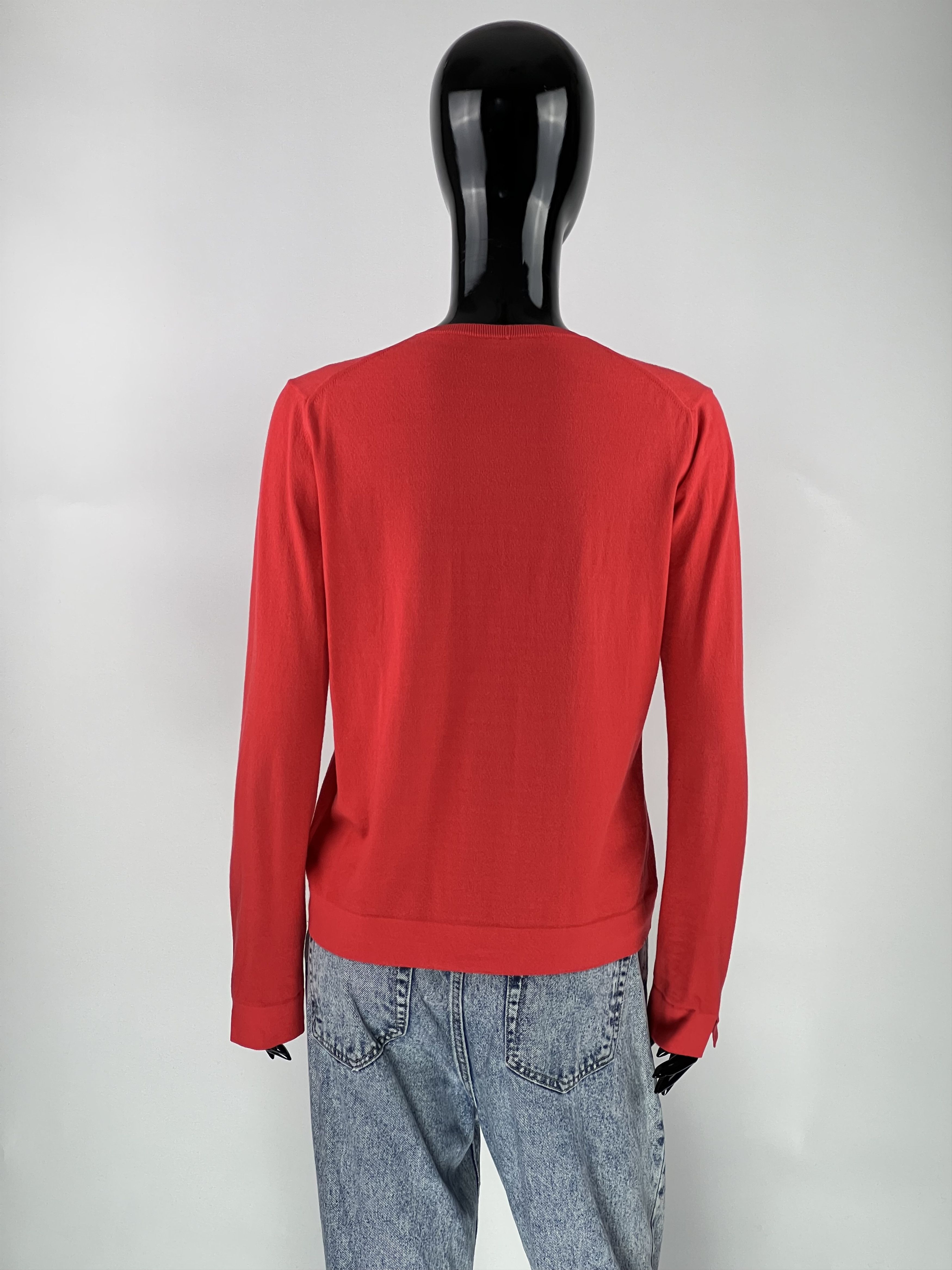 Malo Malo Colar Red Cotton Cardigan Size IT44 Size M / US 6-8 / IT 42-44 - 3 Thumbnail
