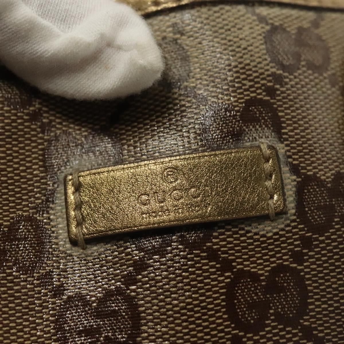 Gucci GUCCI GG Crystal Hand Bag Coated Canvas Brown Gold Size ONE SIZE - 14 Thumbnail