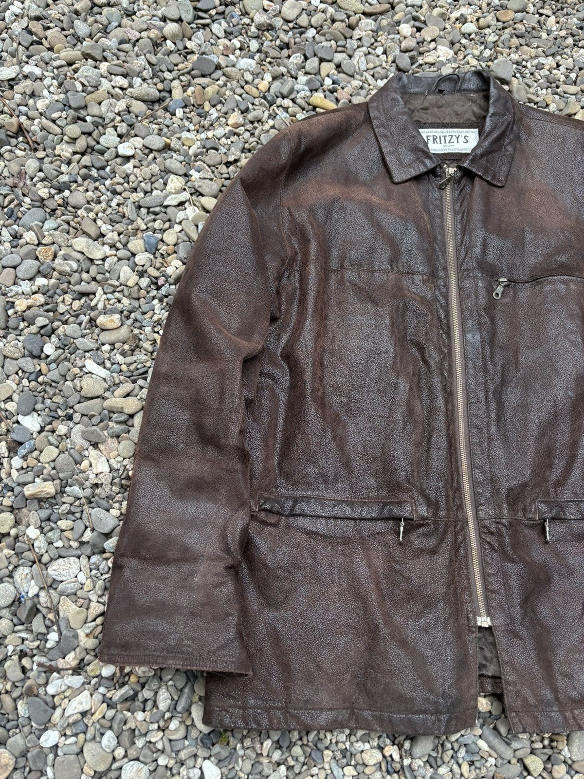 Vintage Vintage Fritz's Leather Grain Brown Jacket Size US L / EU 52-54 / 3 - 4 Thumbnail