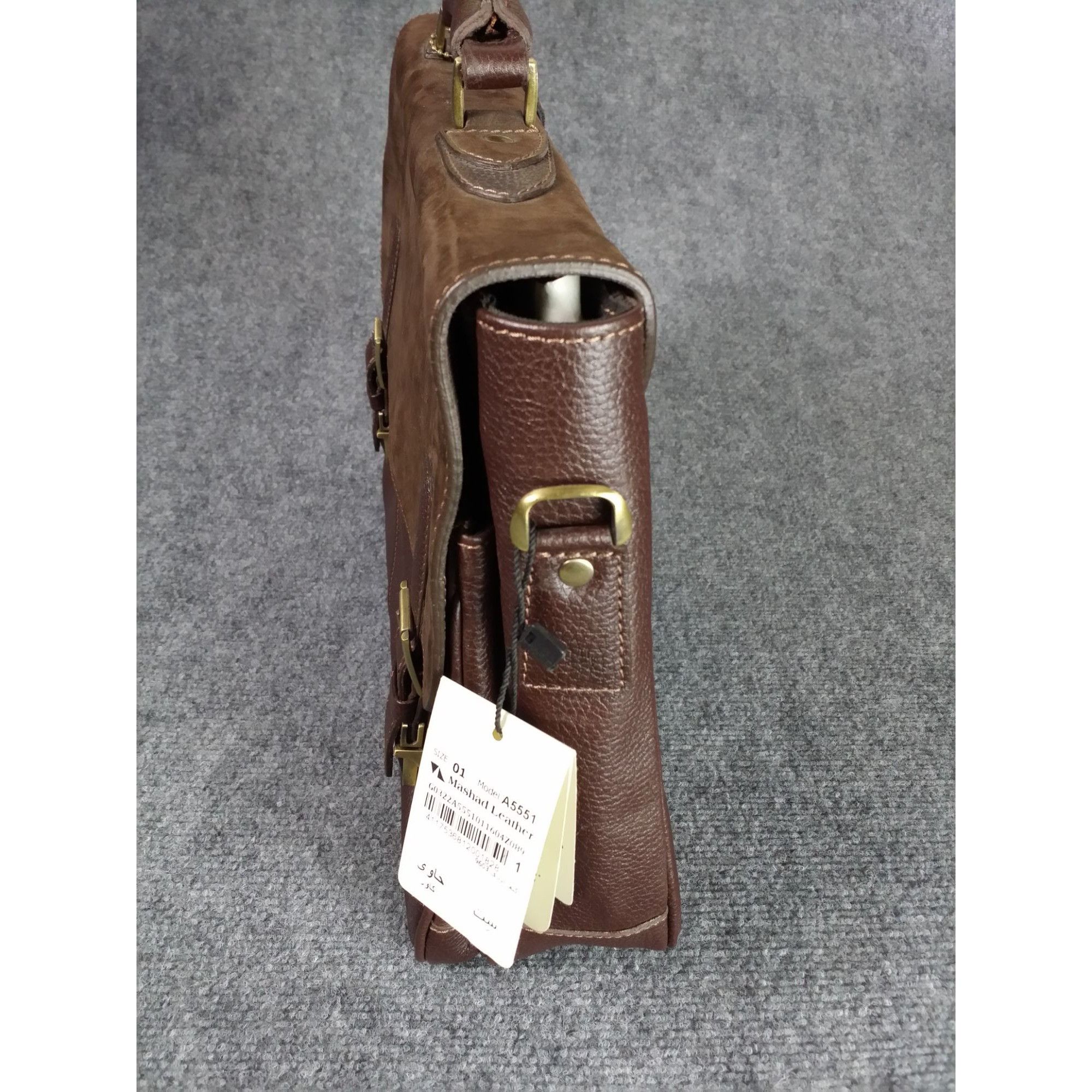 Other Mashad Leather Briefcase Men Brown Adjustable Strap Locks Bu Size ONE SIZE - 9 Thumbnail