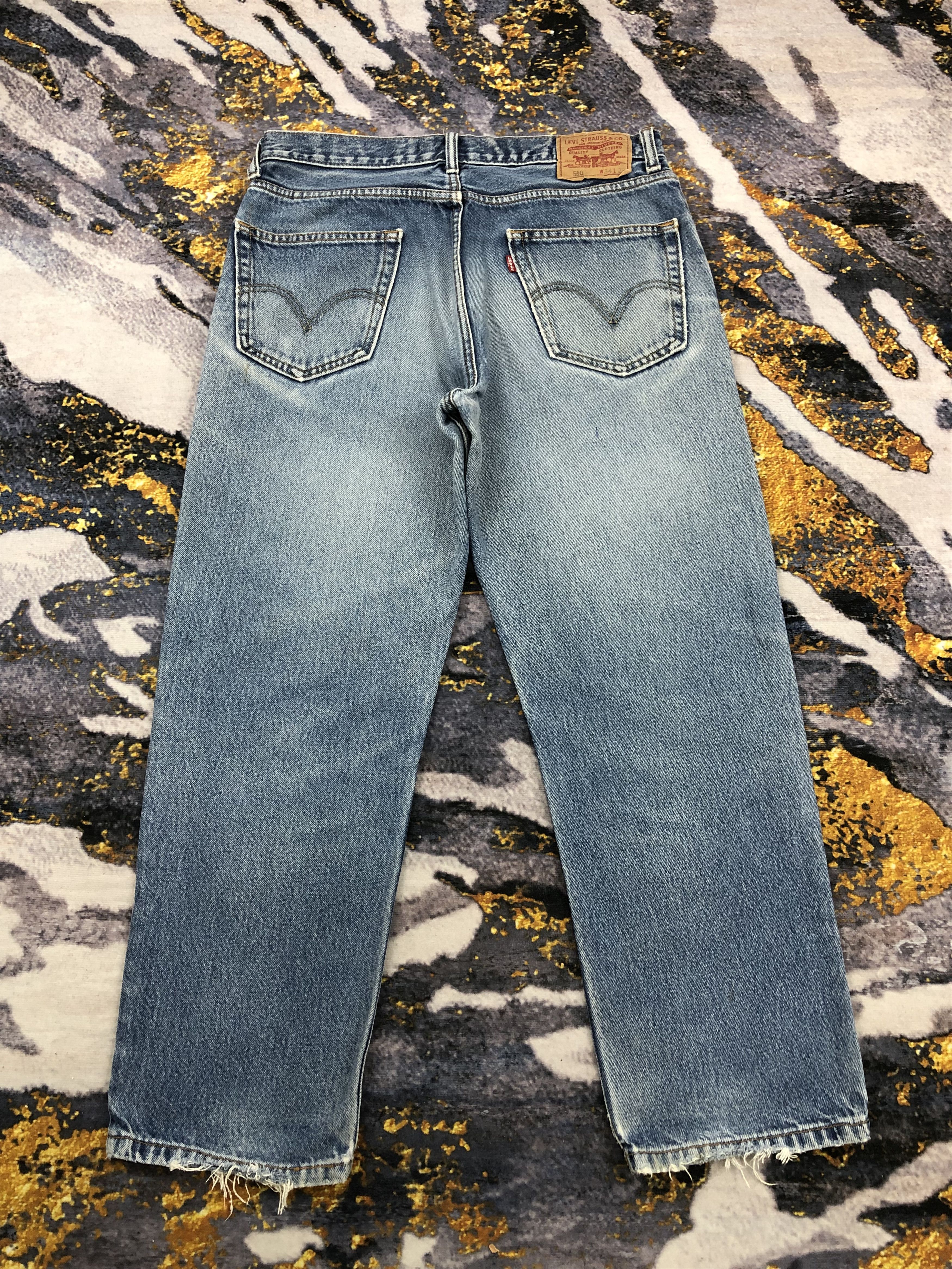 Levi's Vintage Levis 550 Faded Blue Jeans DPP0186 Size US 34 / EU 50 - 3 Thumbnail