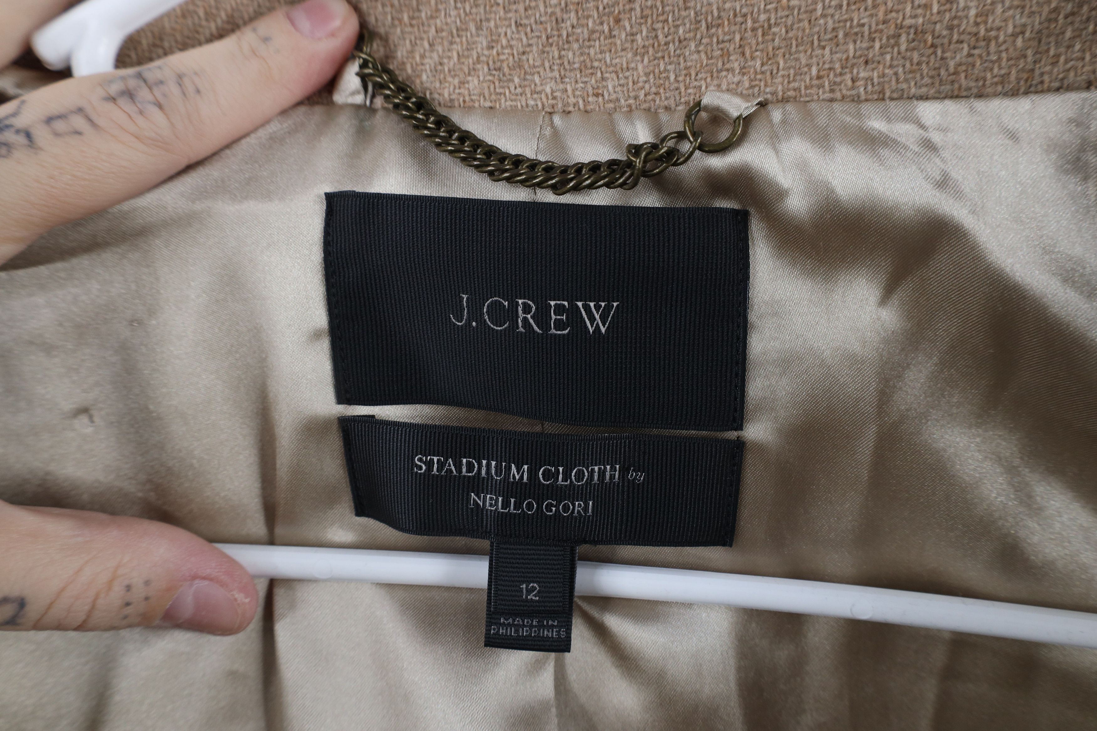 J.Crew × Vintage J Crew Cloth Nello Gori Cocoon Wool Coat Jacket Beige Size XL / US 12-14 / IT 48-50 - 10 Thumbnail