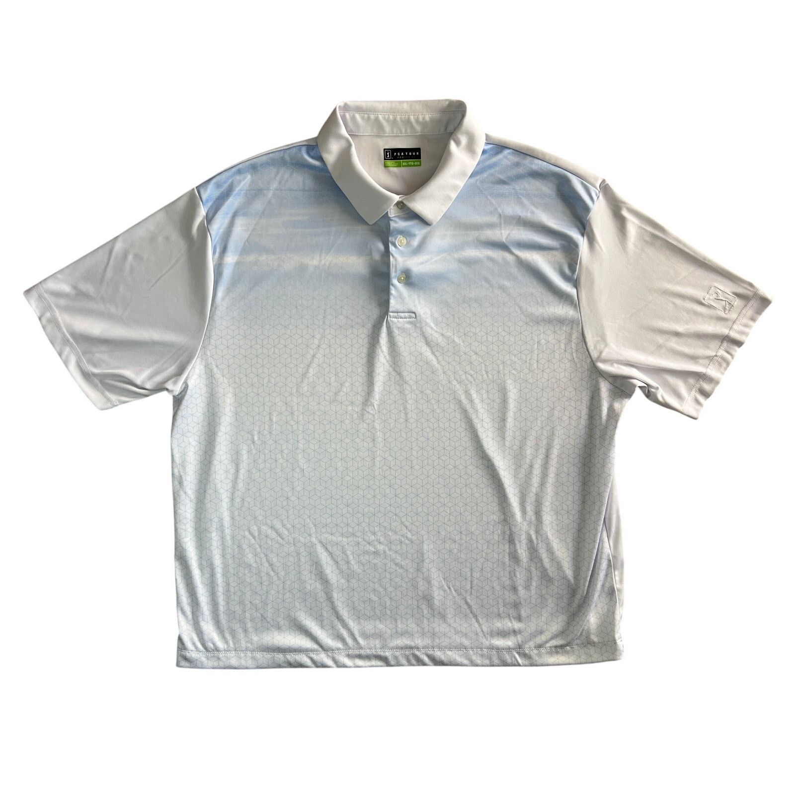 PGA Tour PGA Tour Pro Series Polo Men XXL White Blue Performance Golf Size US XXL / EU 58 / 5 - 1 Thumbnail