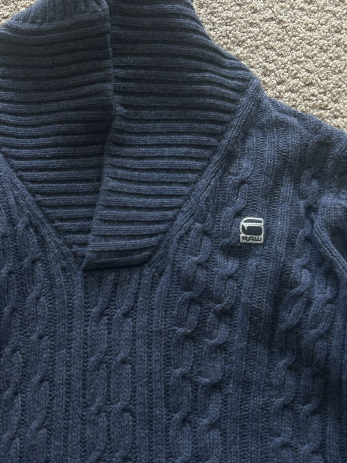 G-Star G star raw denim shawl collar neck knit sweater Size US L / EU 52-54 / 3 - 3 Thumbnail