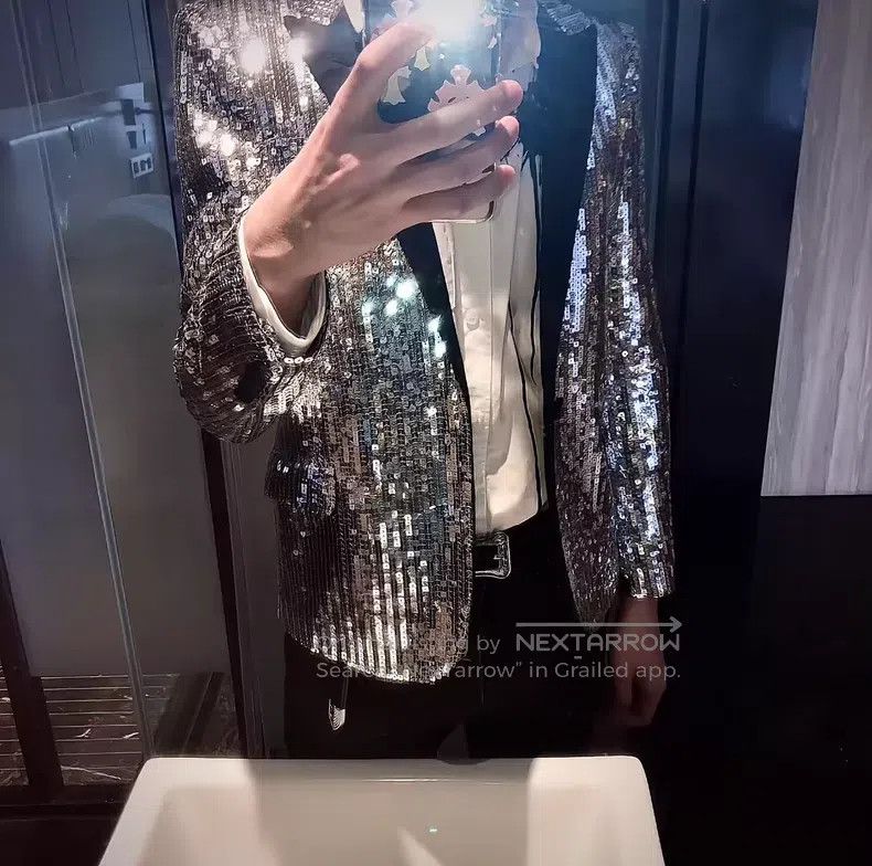 Saint Laurent Paris Saint Laurent Paris Silver Scale Jacket Size US S / EU 44-46 / 1 - 7 Thumbnail