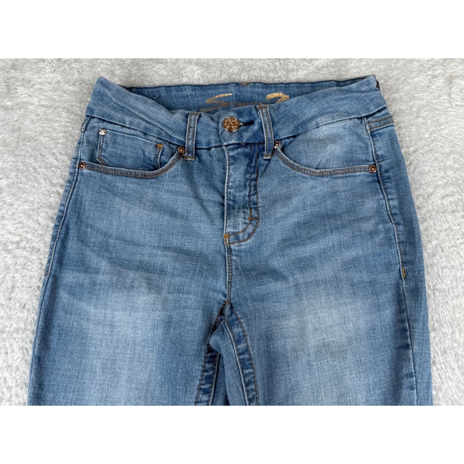 Vintage VINTAGE Seven7 Jeans Women 4 Blue Denim Tummyless High Rise Skinny Cotton 27x28 Size 27" / US 4 / IT 40 - 4 Thumbnail
