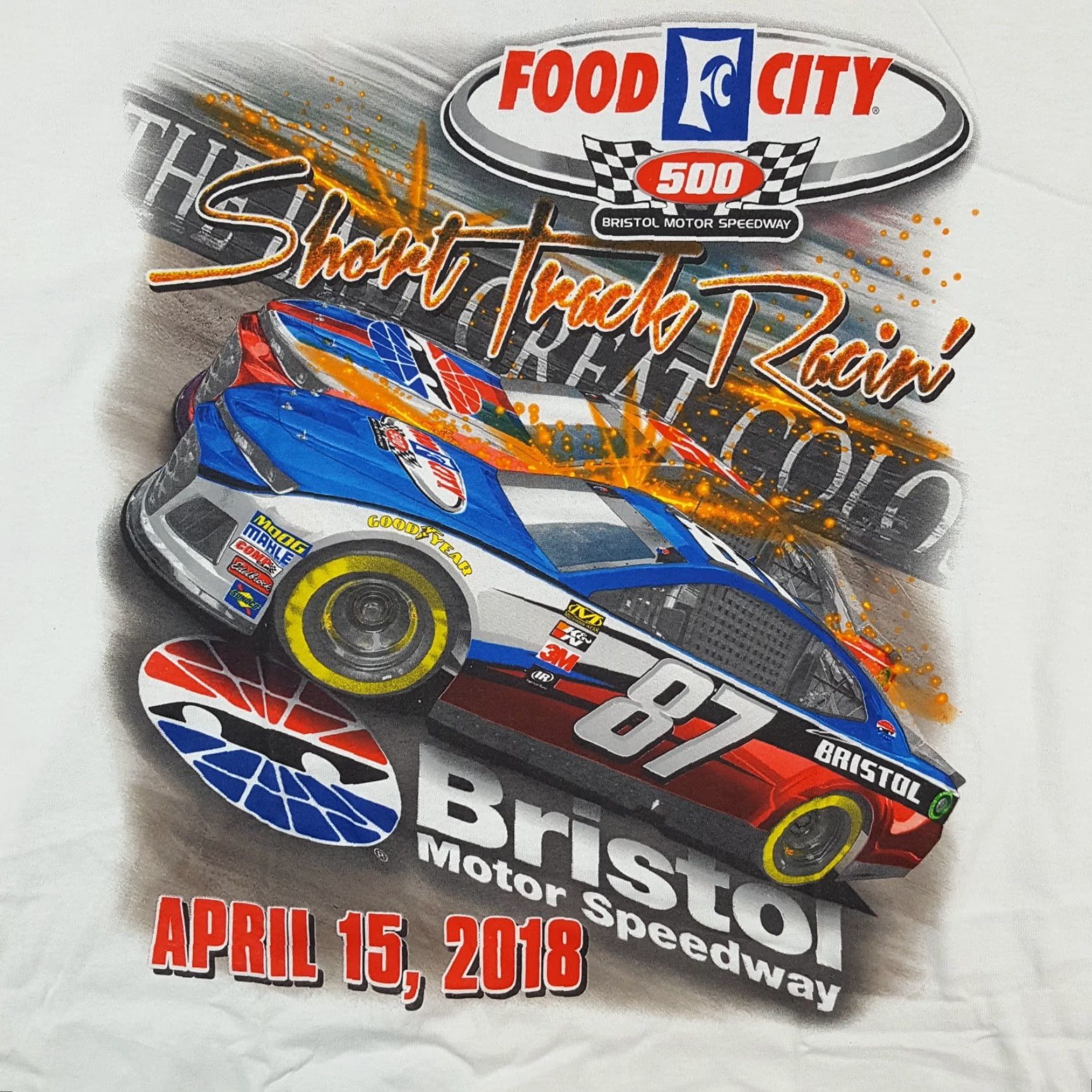 Delta NASCAR Short Track Racing Tee Men's Size 2XL Retro Food City Bristol Car T Shirt Size US XXL / EU 58 / 5 - 3 Thumbnail