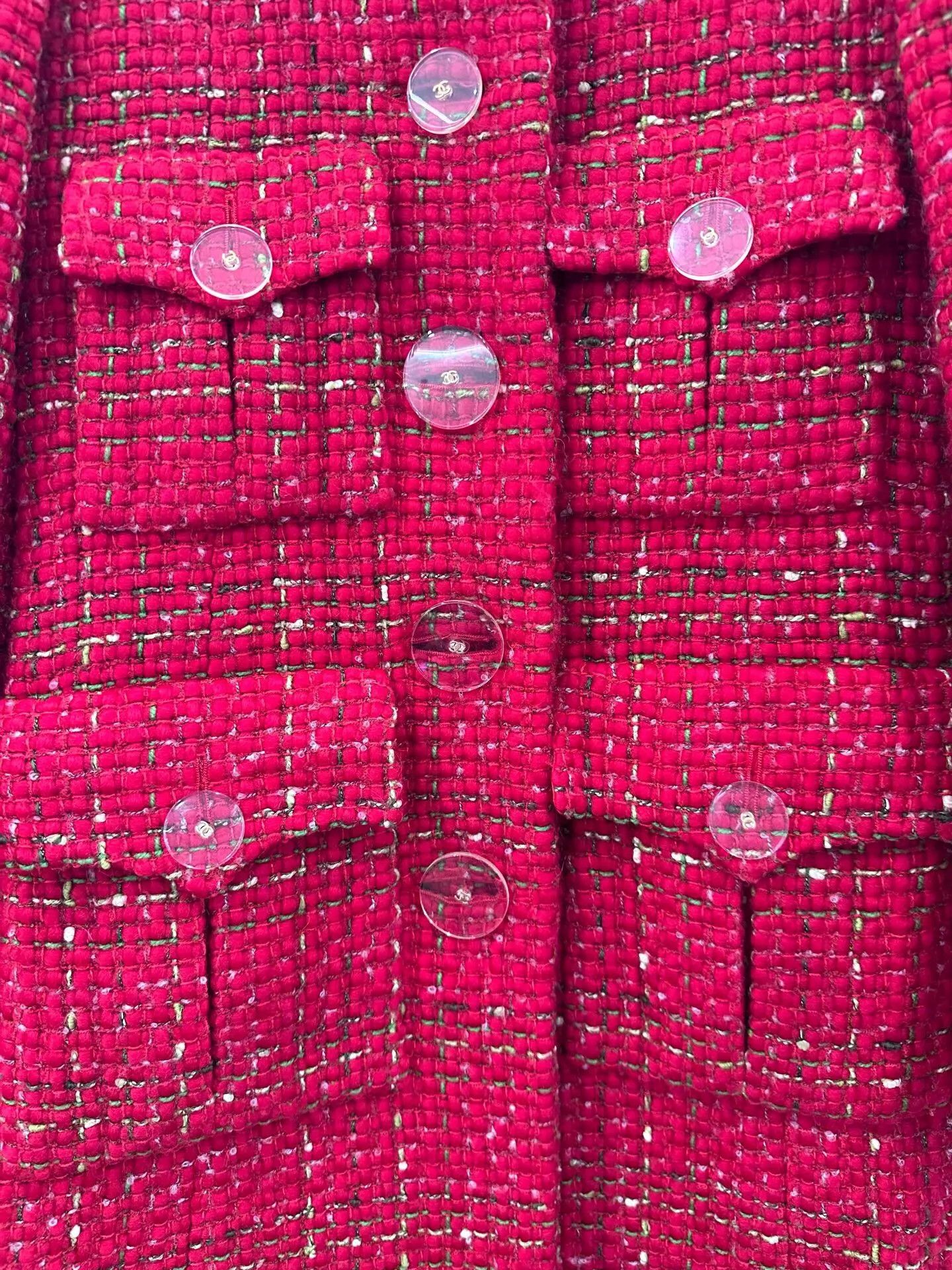 Chanel Chanel Metro Series Red Tweed Wool Overcoat GD Size 36 Size XS / US 0-2 / IT 36-38 - 5 Thumbnail