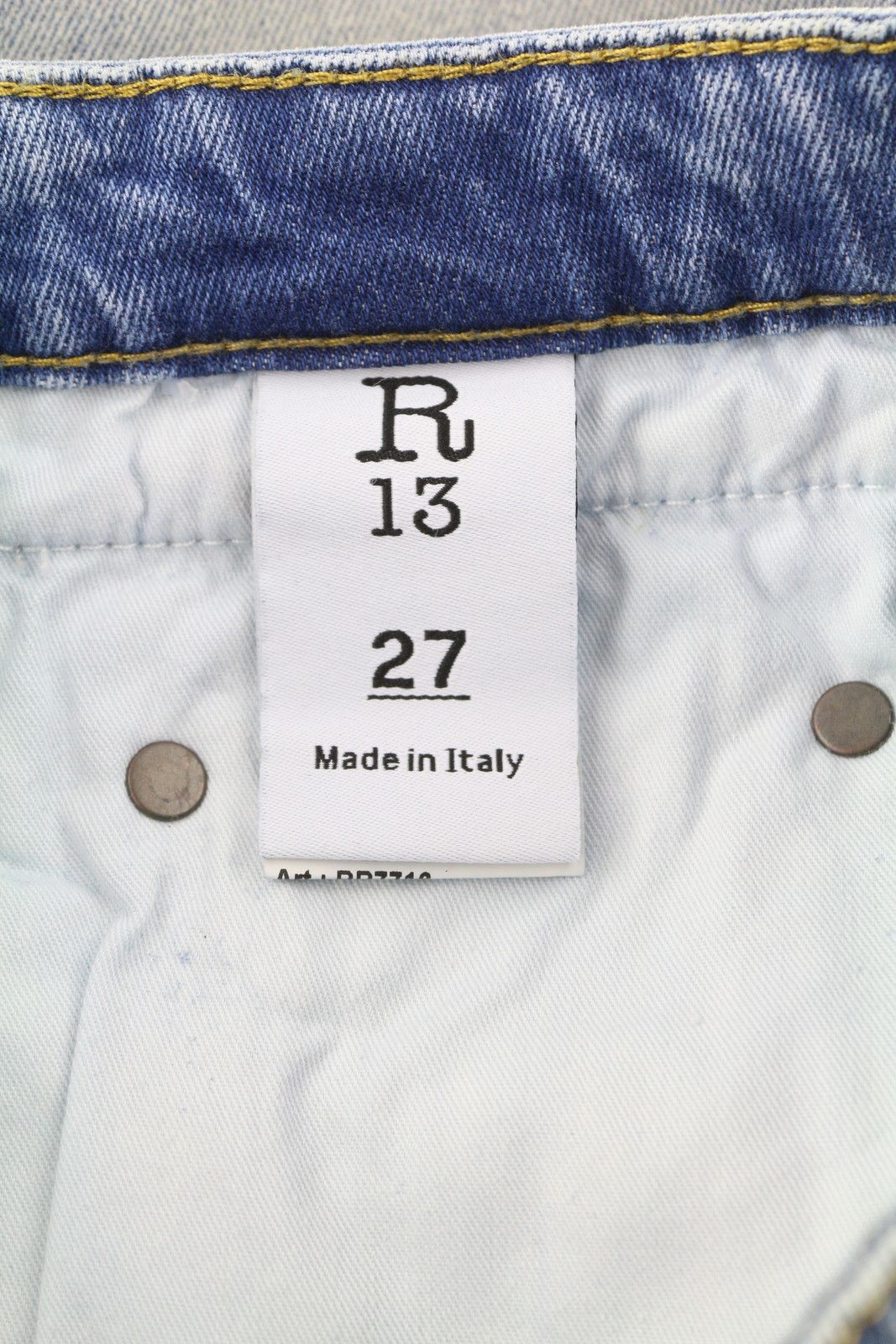R13 BOY SKINNY 27 Jasper Stretch Washed Faded Ankle 86338 Size 27" / US 4 / IT 40 - 7 Thumbnail
