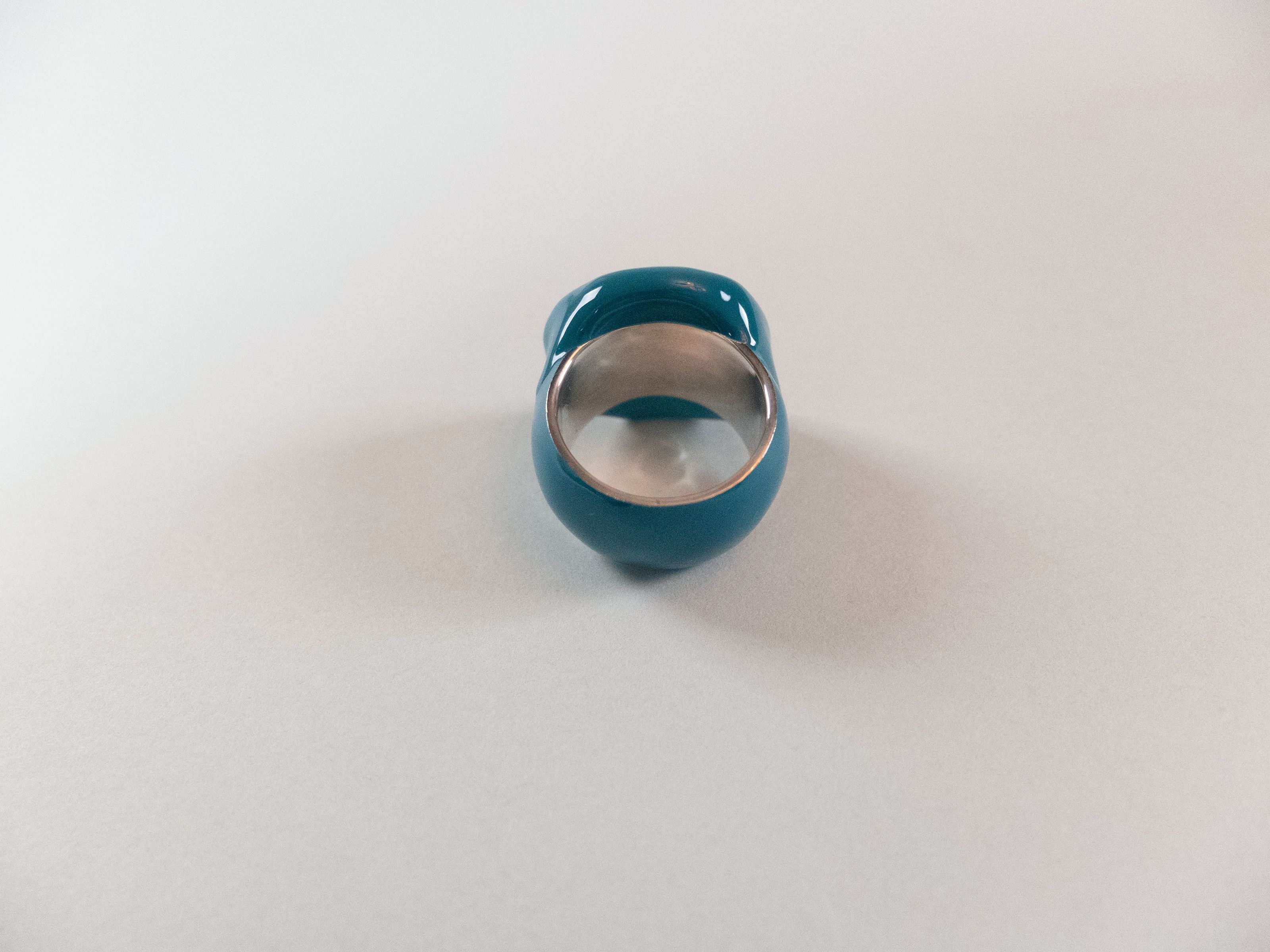 Bottega Veneta BOTTEGA VENETA Seal blue Sterling silver signet ring 9 17 q Size ONE SIZE - 5 Thumbnail