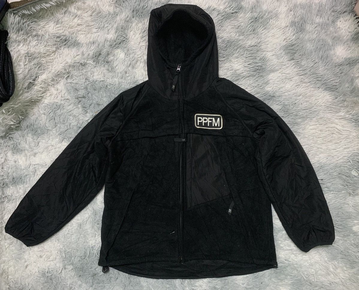image of 90's Ppfm Fleece X Nylon Light Jacket in Black, Men's (Size Large)