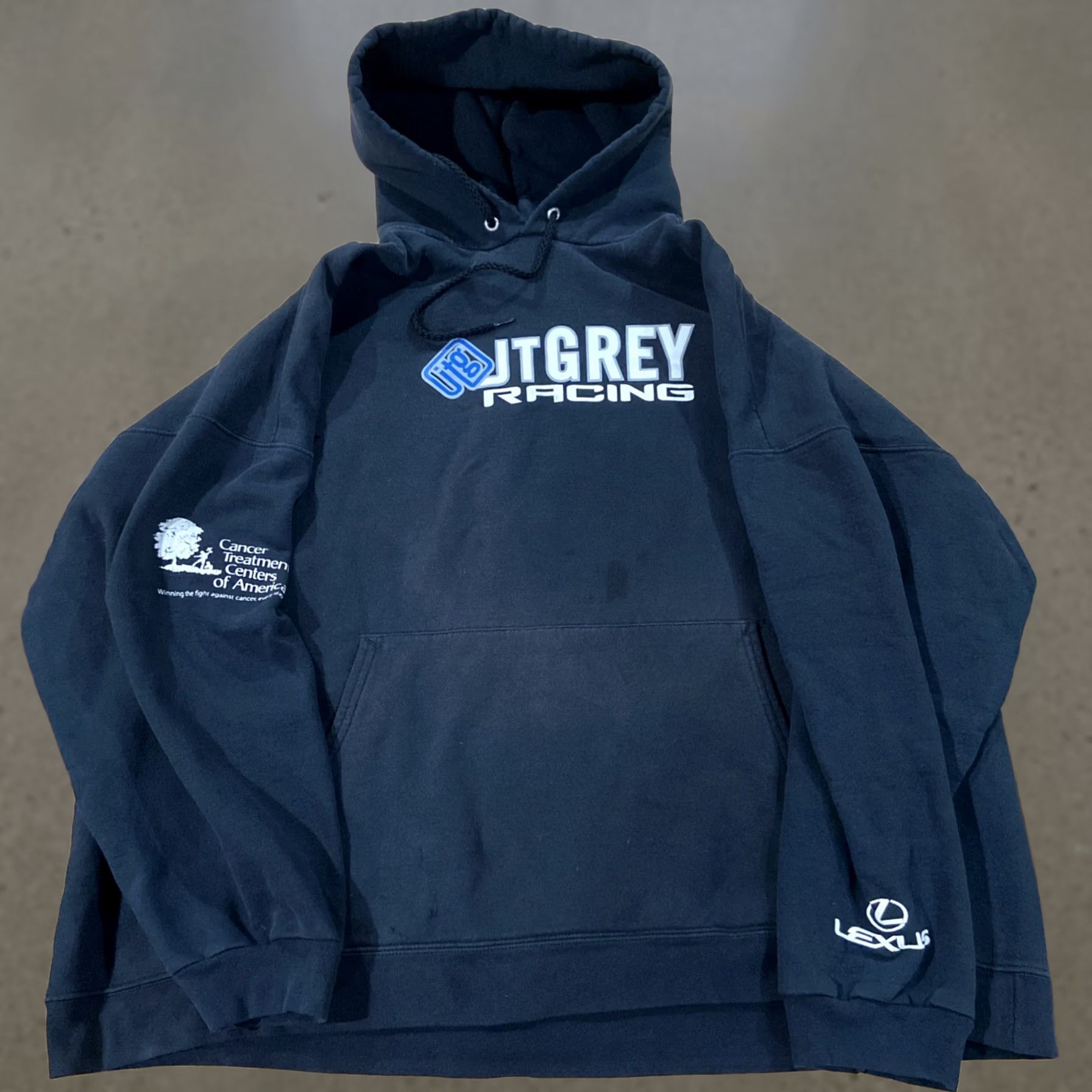 Vintage JT Grey Racing USA Graphic Pullover Hoodie Men 2XL Black Size US XXL / EU 58 / 5 - 1 Thumbnail