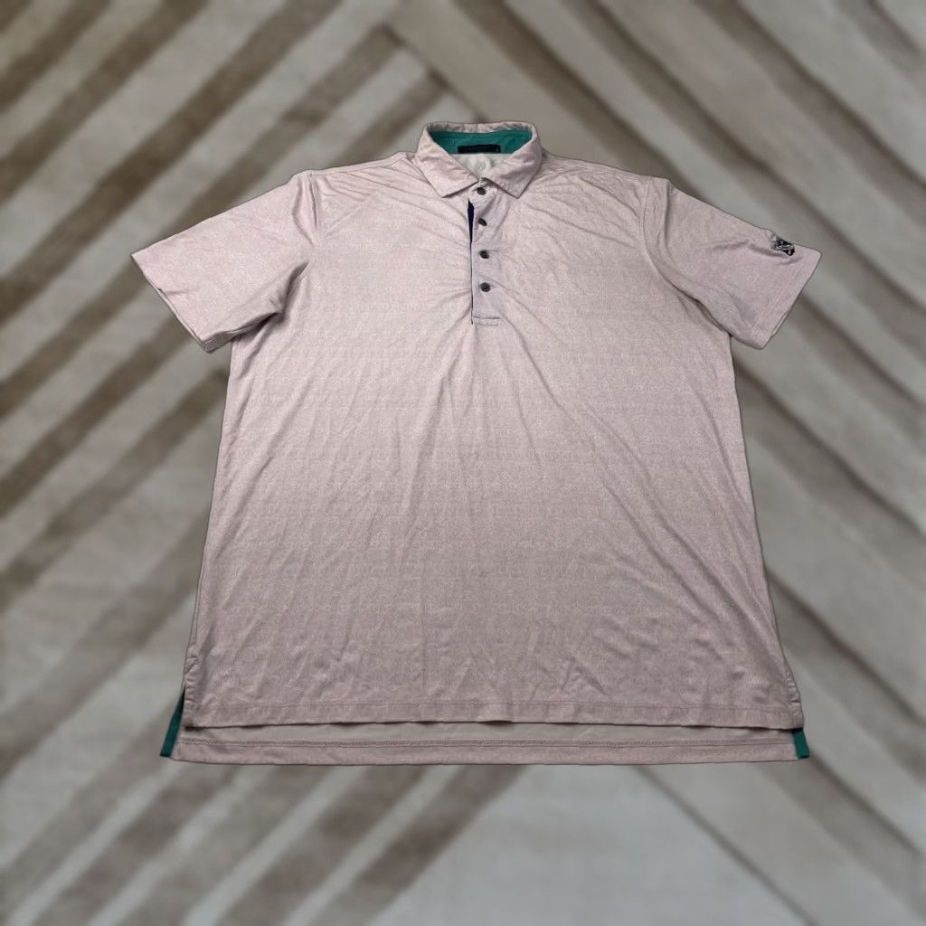 Vintage Greyson Polo Golf Shirt Mens Large Pink White Floral Print Golf Ridgewood CC Size US L / EU 52-54 / 3 - 1 Thumbnail