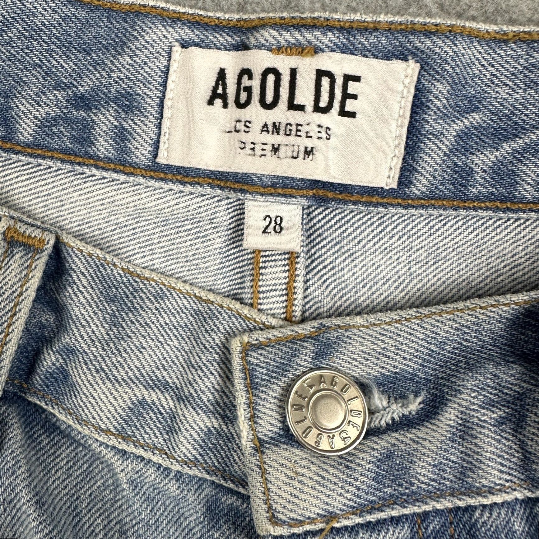 Agolde AGOLDE Skirt Womens 28 Blue Iris Denim High Rise Mini Button Front Pockets Boho Size 28" / US 6 / IT 42 - 2 Thumbnail