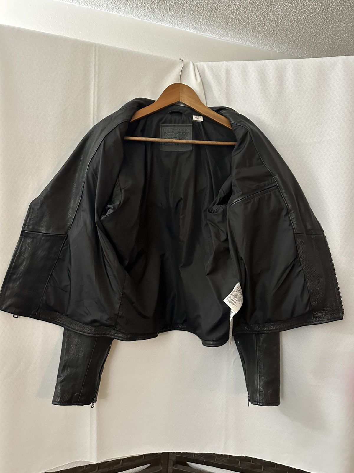 Levi's Black Cow Leather Biker Jacket Size US M / EU 48-50 / 2 - 3 Thumbnail
