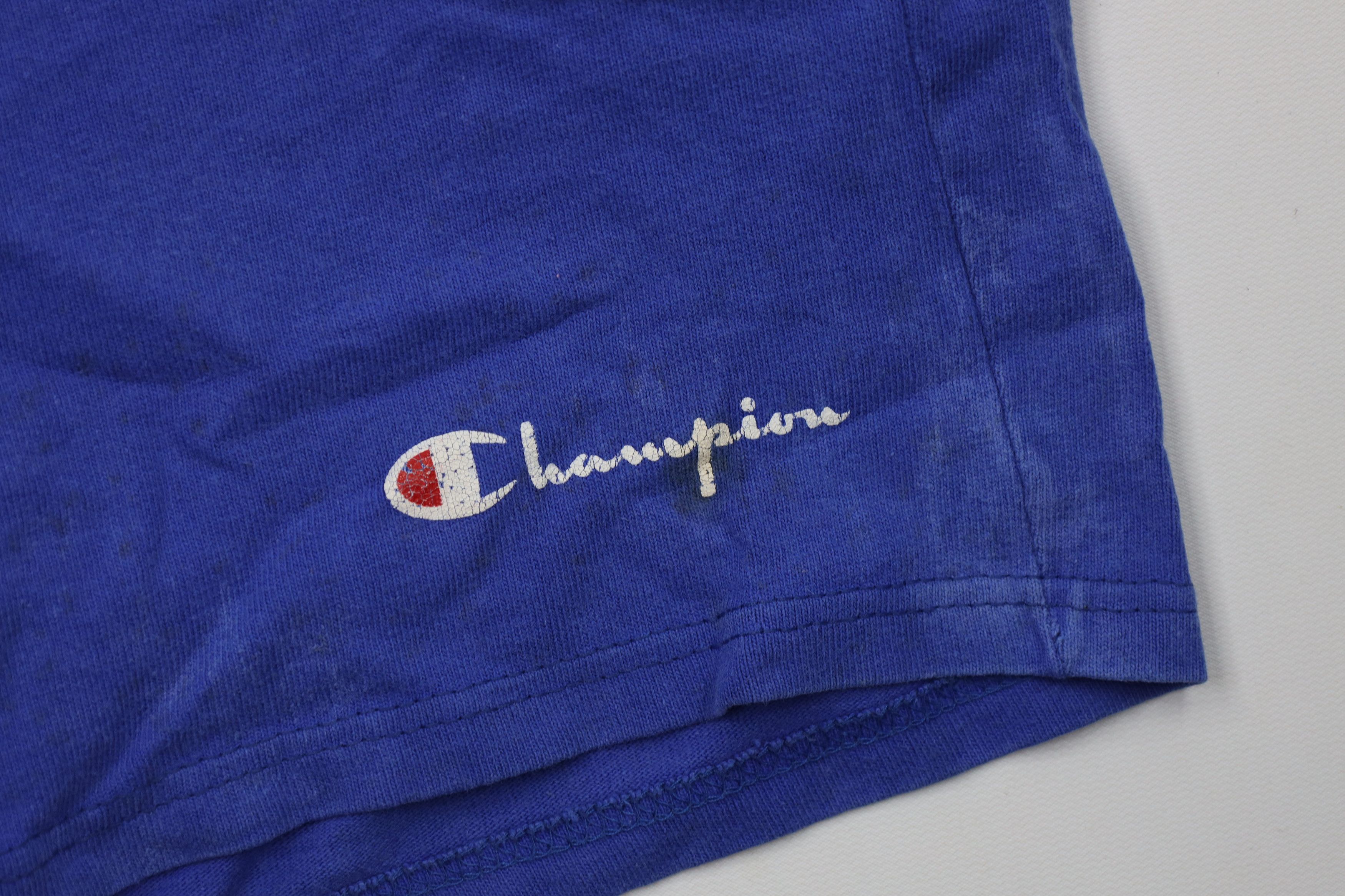 Champion Vintage 90s Champion Spell Above Knee Shorts Blue Cotton USA Size US 32 / EU 48 - 5 Thumbnail