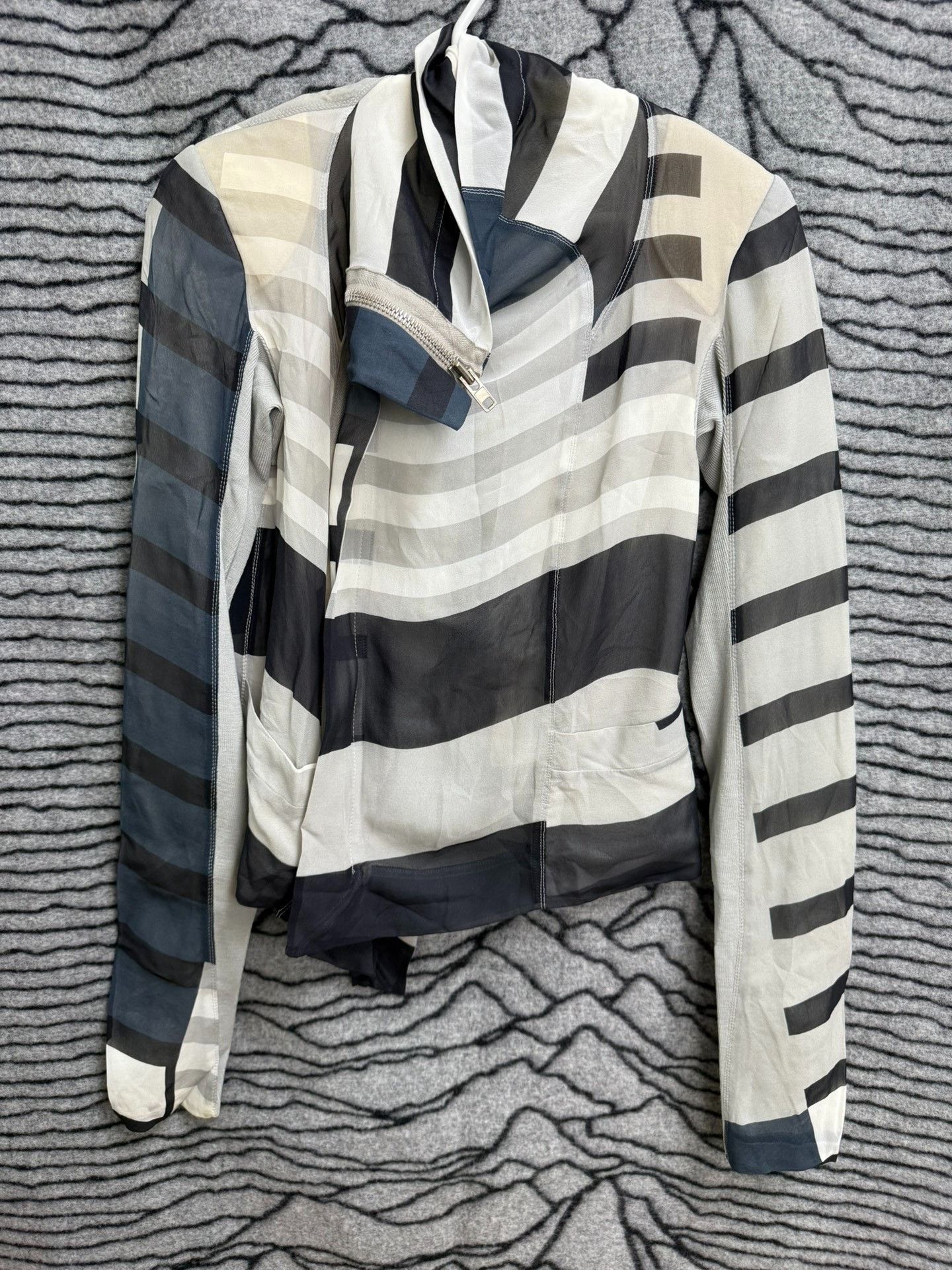 Rick Owens Rick Owens Tulle Mesh Stripe Biker Jacket Size M / US 6-8 / IT 42-44 - 1 Thumbnail