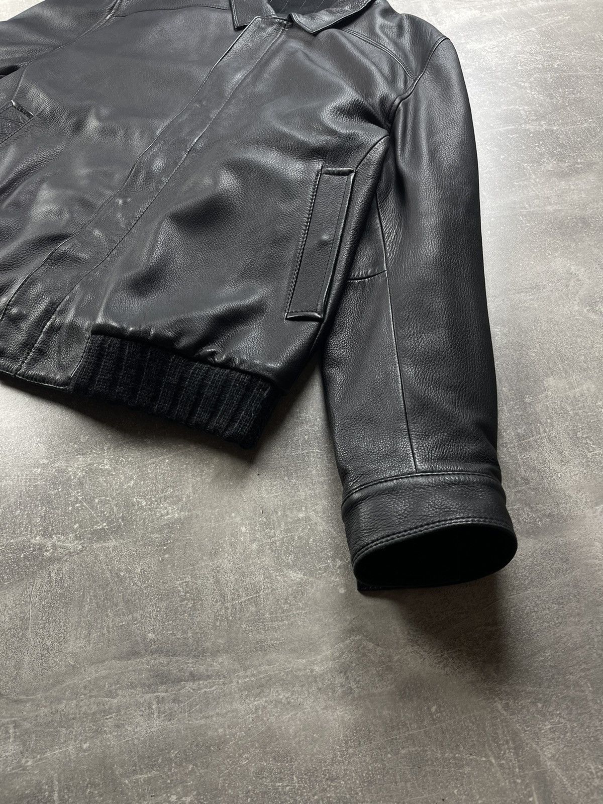 Genuine Leather × Gimo's Gimo's Luxury Black Cashmere Lining Leather Bomber Jacket Size US XL / EU 56 / 4 - 5 Thumbnail