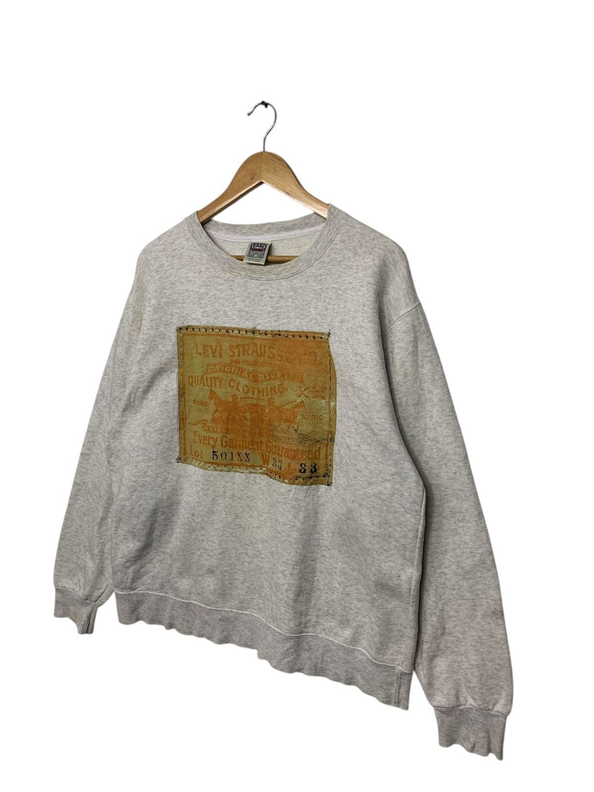Levi's × Vintage Vintage Levis 501 Big Logo Sweatshirt Made In Usa Size US L / EU 52-54 / 3 - 2 Thumbnail
