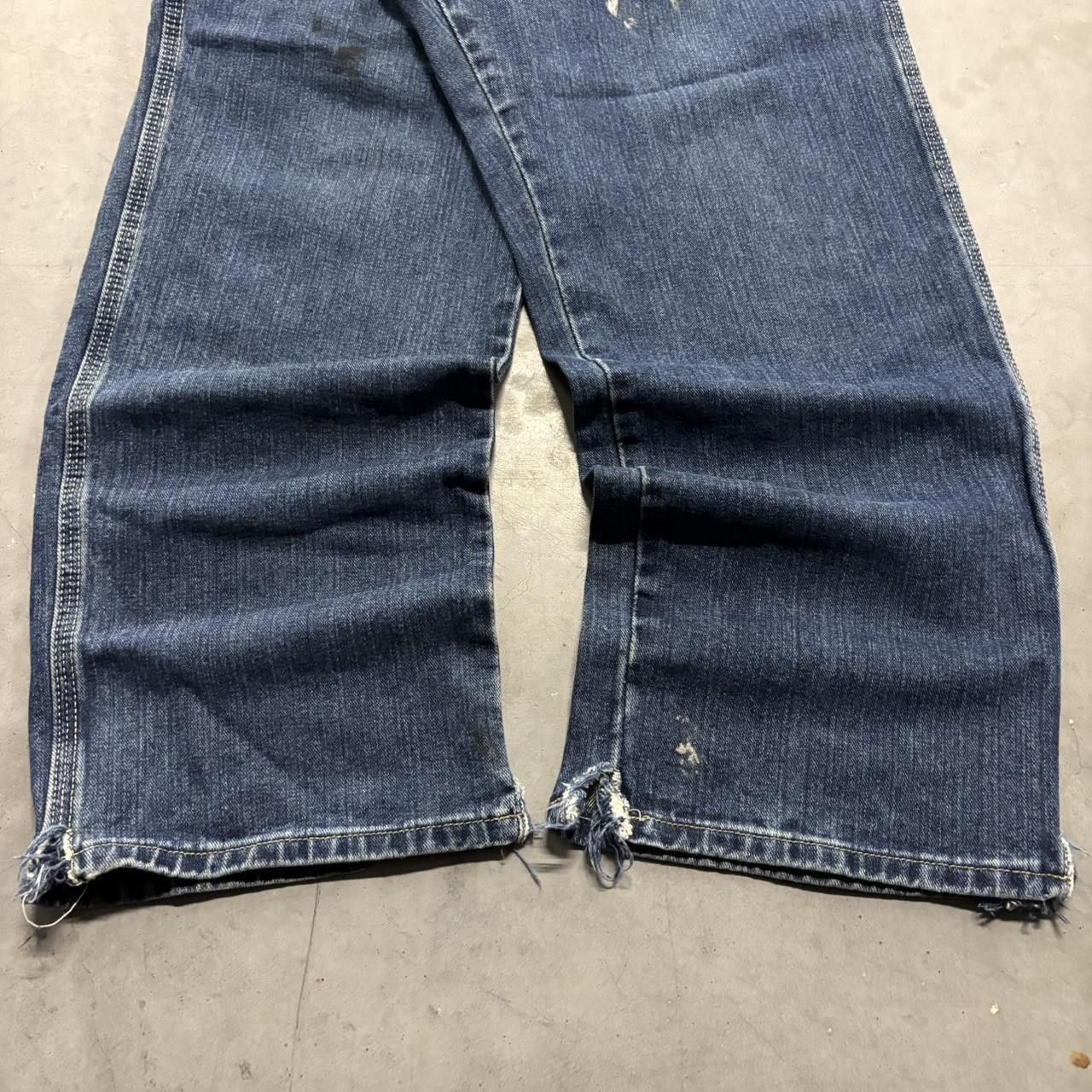 Vintage Crazy Vintage Y2K/2000s Baggy Wideleg Workwear Style Dickies Stained Carpenter Dark Wash Denim Jeans! Size US 40 / EU 56 - 5 Thumbnail
