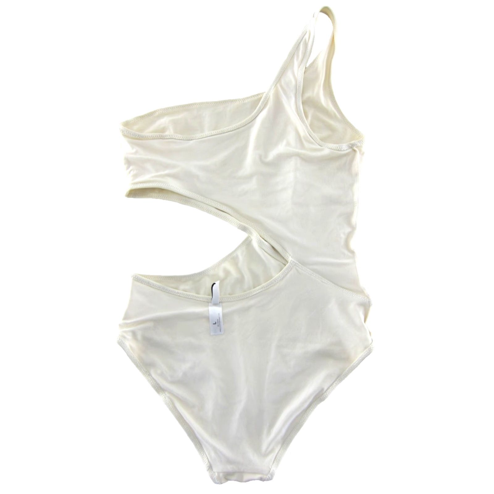 Solid & Striped Solid & Striped Ivory One Shoulder Open Stomach One Piece Swimsuit Large Size ONE SIZE - 6 Thumbnail