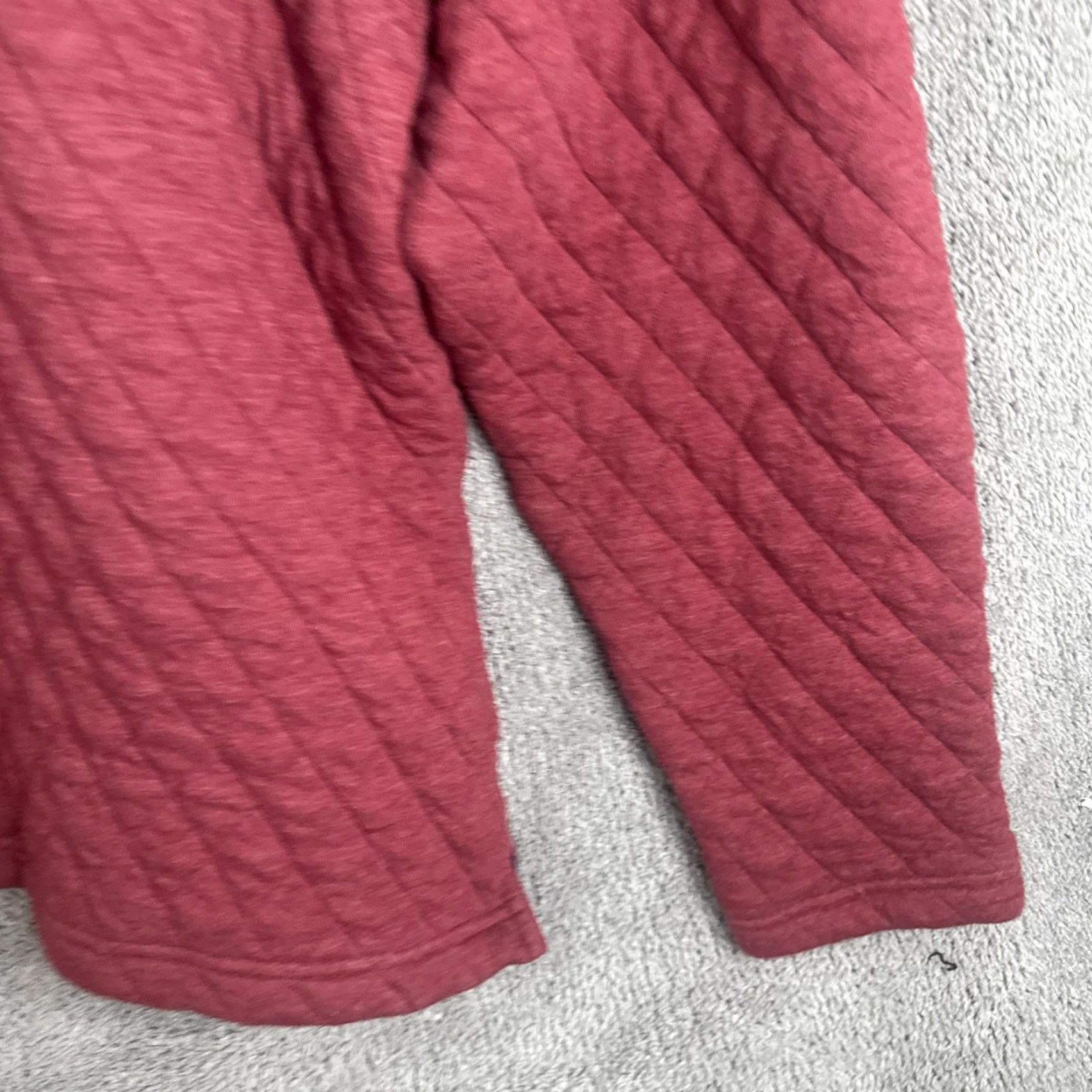 Vintage Crown & Ivy Sweatshirt Mens XL Red Quilted Snap Henley Pullover Mock Neck Lined Winter Heavyweight Insulated Jersey Cotton Polyester Size US XL / EU 56 / 4 - 3 Thumbnail