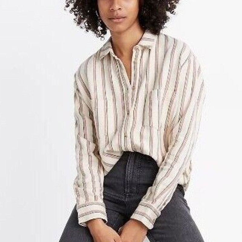 Madewell Madewell Womens Claxton Striped Flannel Sunday Shirt Size M Size M / US 6-8 / IT 42-44 - 1 Thumbnail