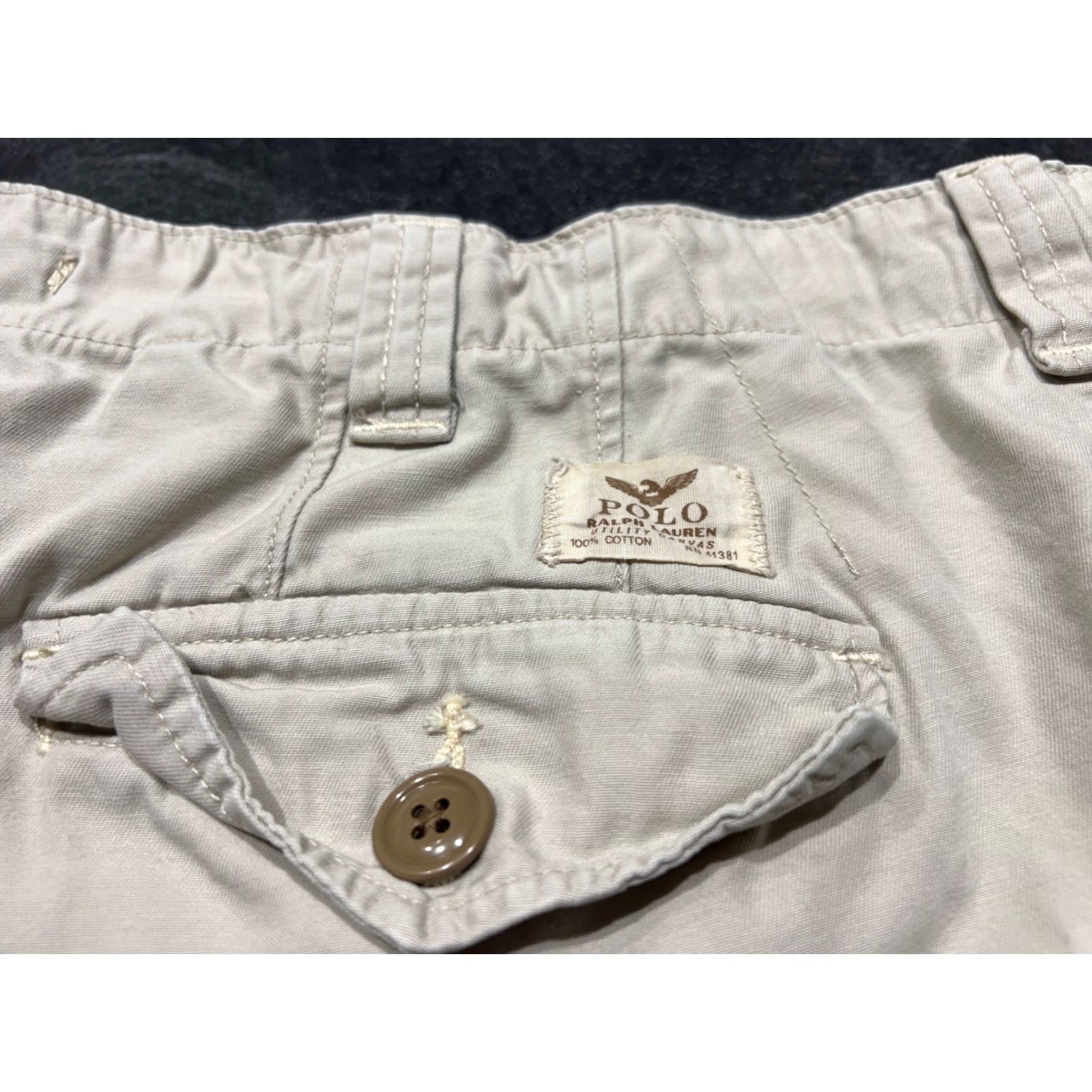 Ralph Lauren VINTAGE Ralph Lauren Polo Shorts Mens 42 Tan Cargo Baggy Y2K Faded Twill Cotton Utility Cargo Short Beigе 90s Army Outdoor Mens Size US XL / EU 56 / 4 - 5 Thumbnail
