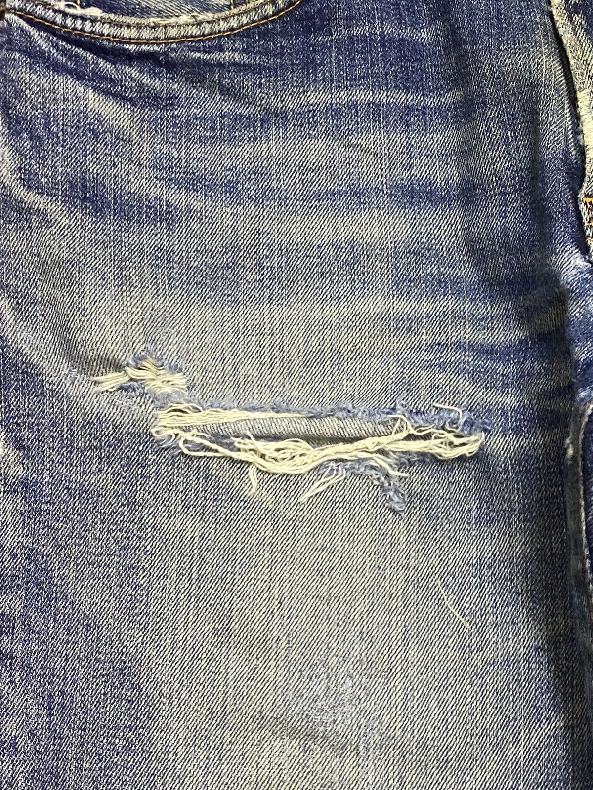 Japanese Brand Vintage Edwin503 Limited Blue Wash Distressed Loose Jeans Size US 31 - 7 Thumbnail