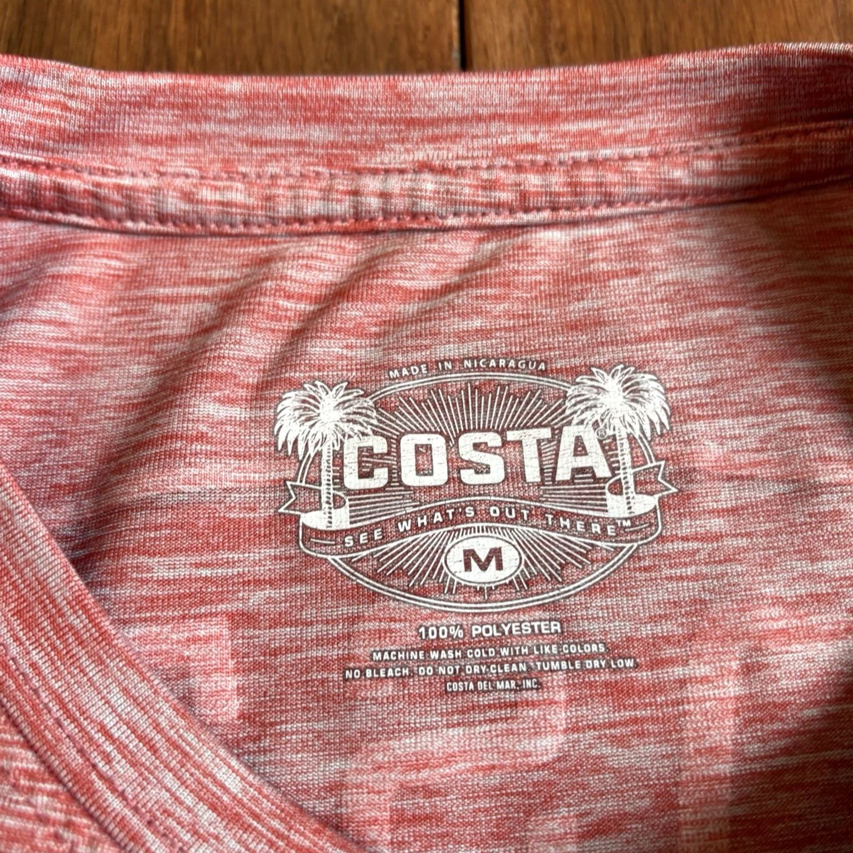 Costa Del Mar Mens COSTA DEL MAR Performance Shirt Red Gray M 100% Polyester Size US M / EU 48-50 / 2 - 6 Thumbnail