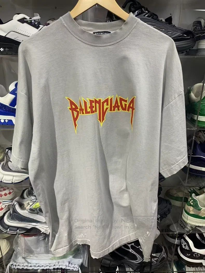 Balenciaga Balenciaga Short-sleeved T-shirt with lightning letter pat Size US M / EU 48-50 / 2 - 1 Thumbnail