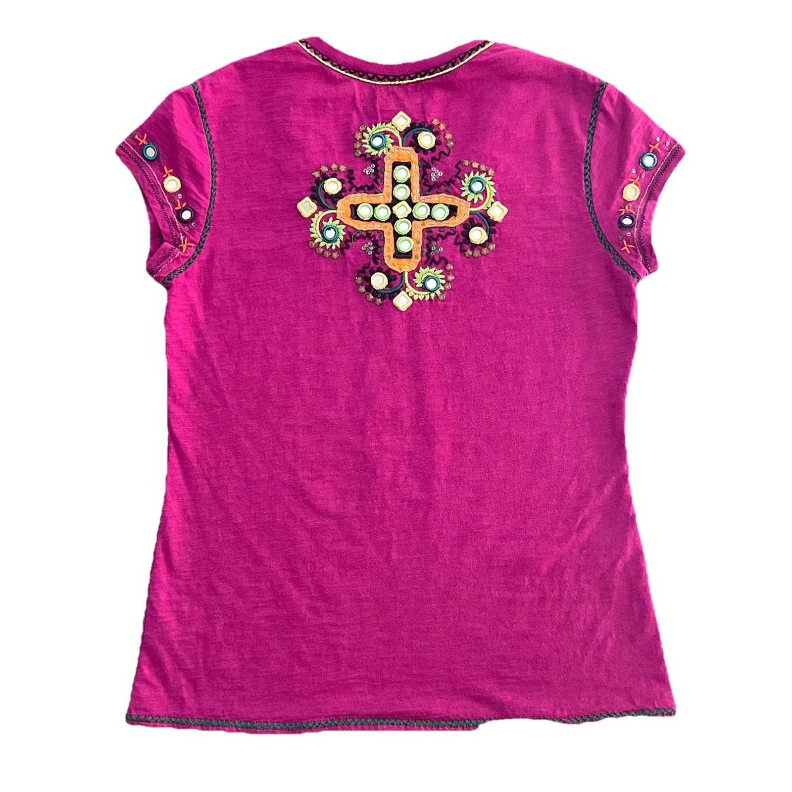 Double D Ranch Double D Ranch (L) Purple Embroidered Bling Shirt Western Size L / US 10 / IT 46 - 3 Thumbnail