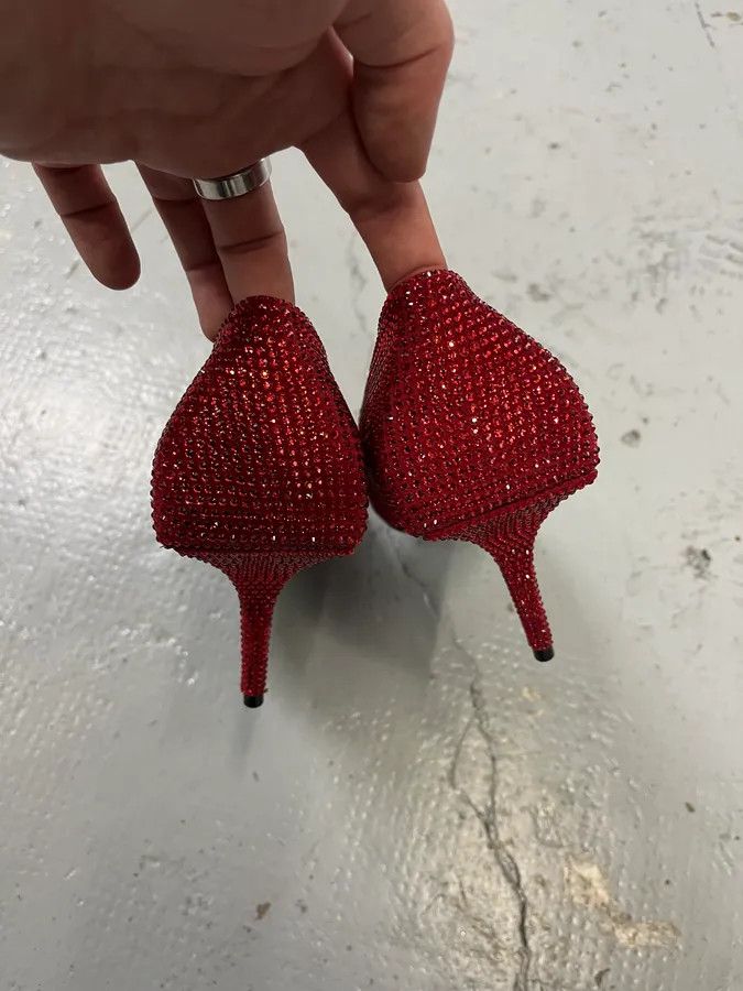 Balenciaga Balenciaga Red Strass Heels Size US 6 / IT 36 - 6 Thumbnail