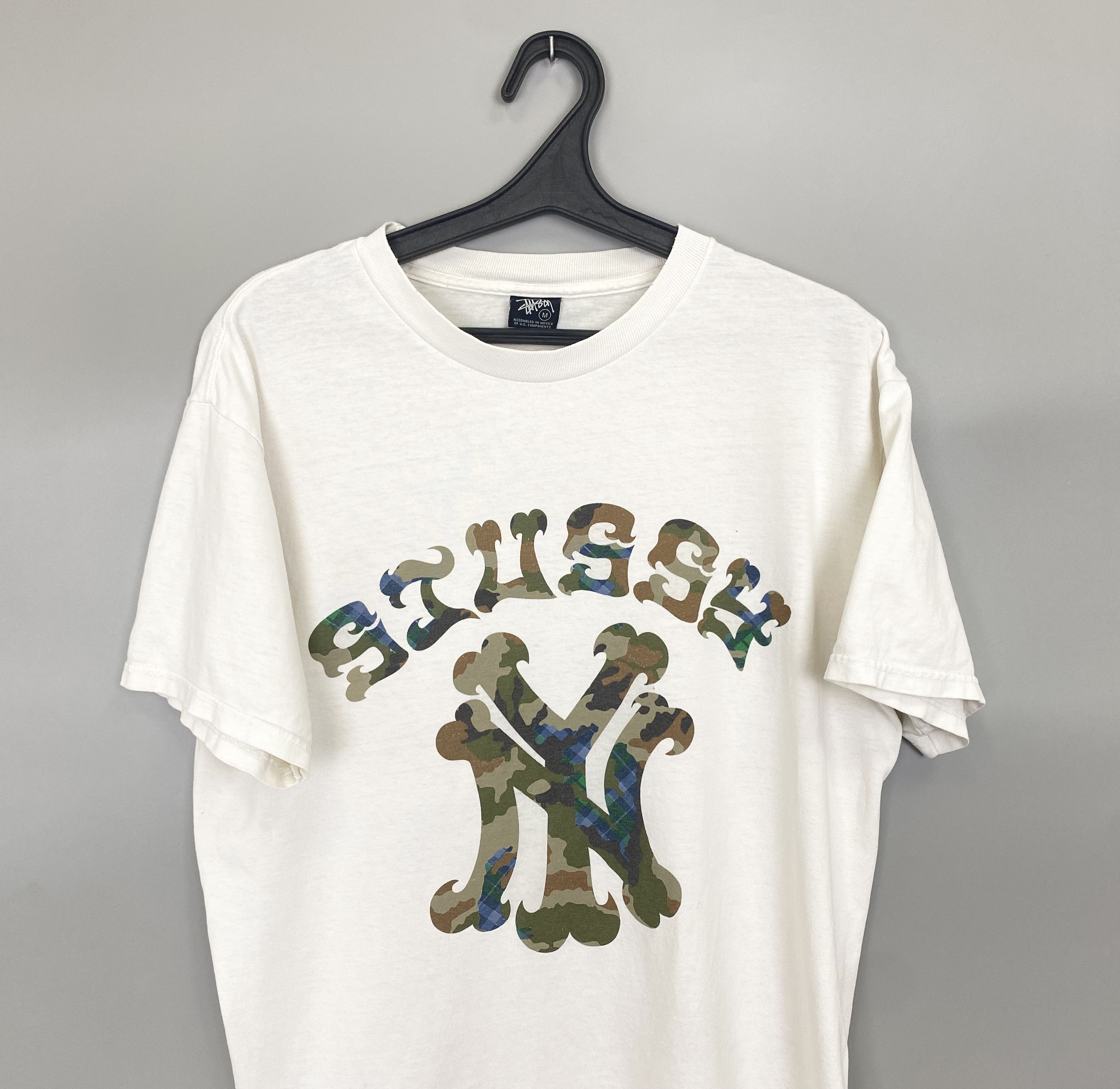 Stussy Vintage Stussy NY New York White Tee Camo Big Logo Size US M / EU 48-50 / 2 - 2 Thumbnail