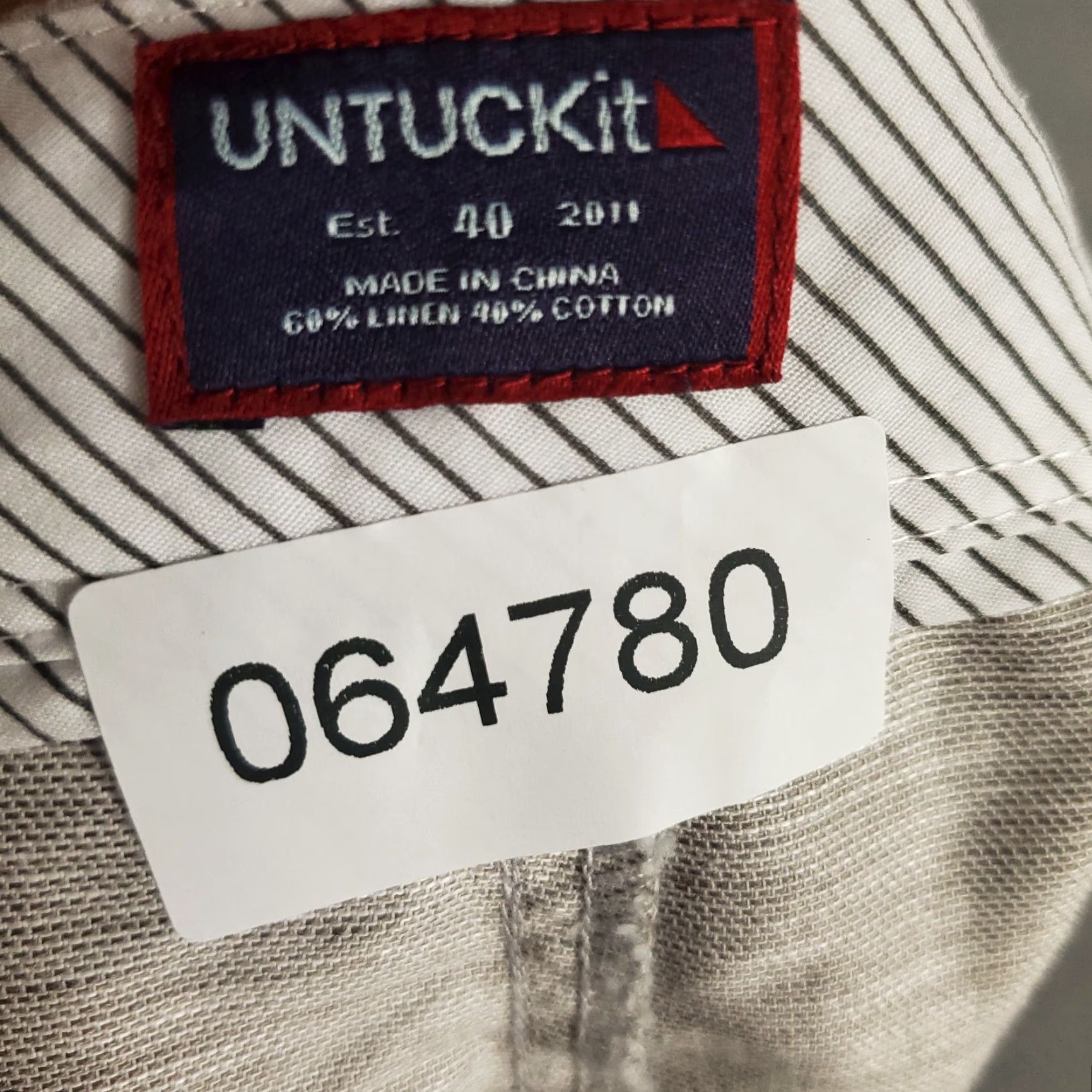 UNTUCKit UNTUCKit Mens Shorts Flat Front Chino Beige Cotton Linen Size 40 Regular Zip Pockets Mids? Size US 40 / EU 56 - 8 Thumbnail