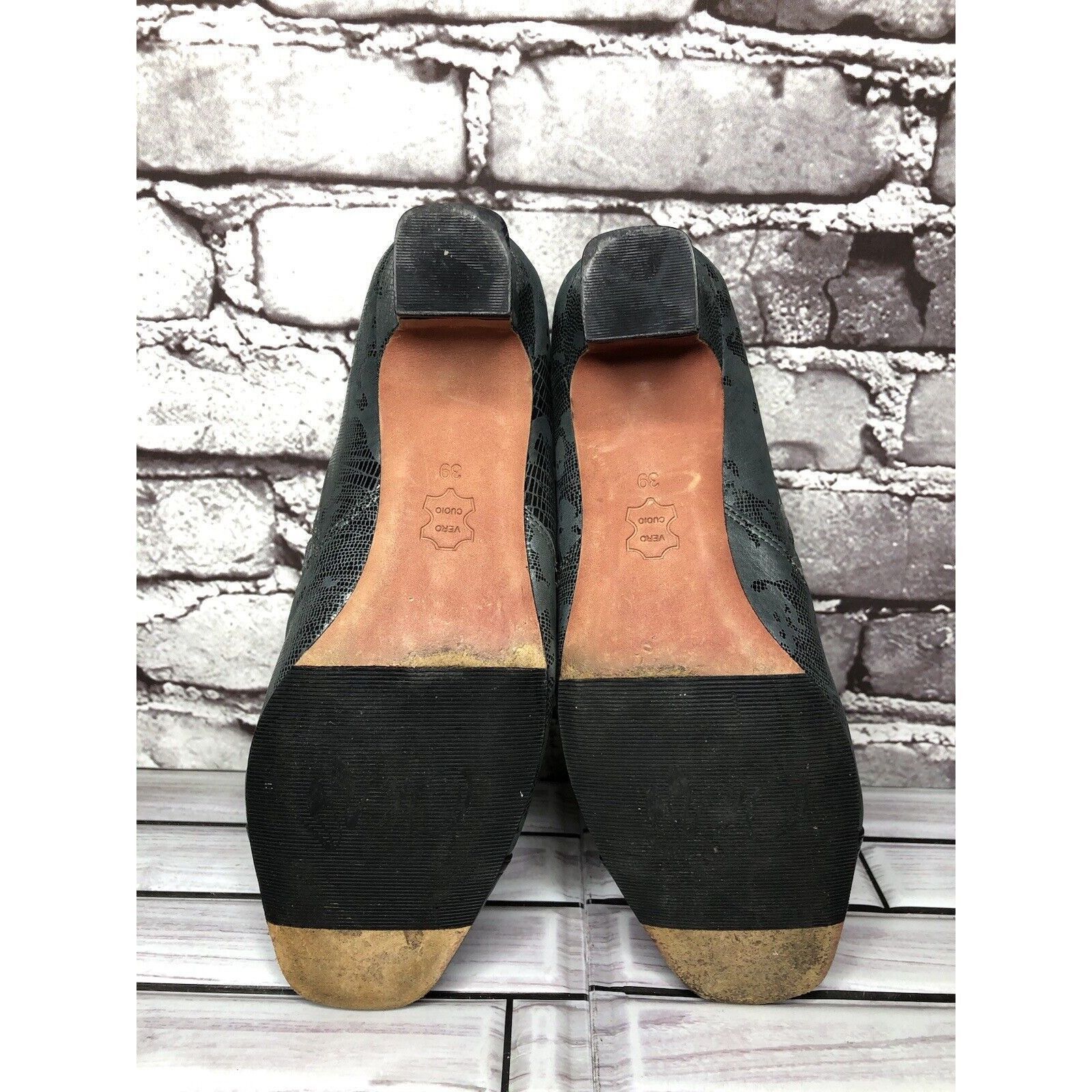 Other Oh! Healthy Heels Blue Gray Leather Croc Print Ankle Heel Bo Size US 8.5 / IT 38.5 - 7 Thumbnail
