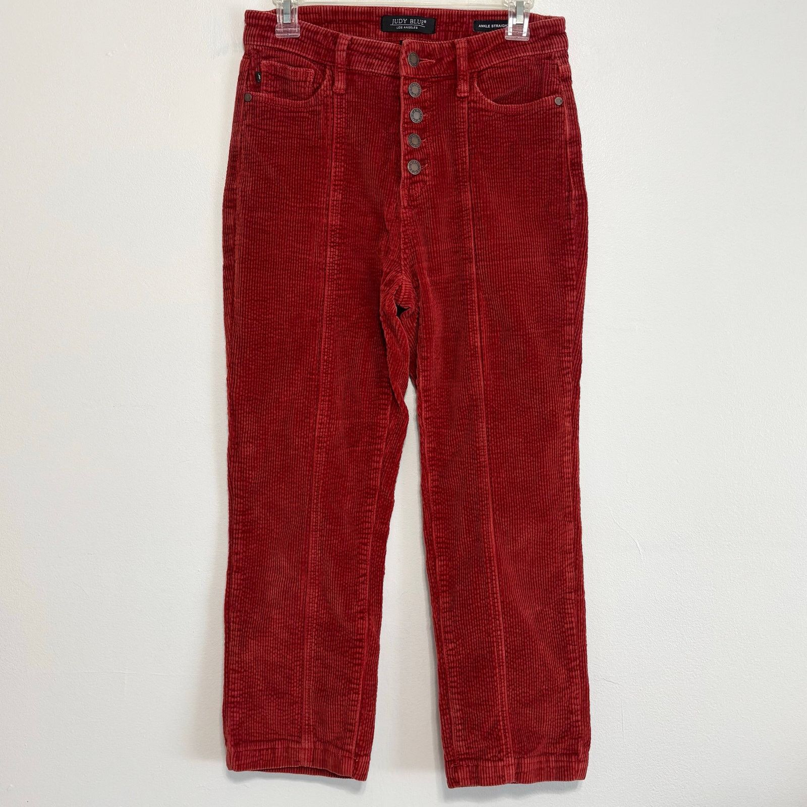 Judy Blue Judy Blue Rust Corduroy Straight Leg Ankle Pants Size 9/29 Size 23" - 1 Thumbnail