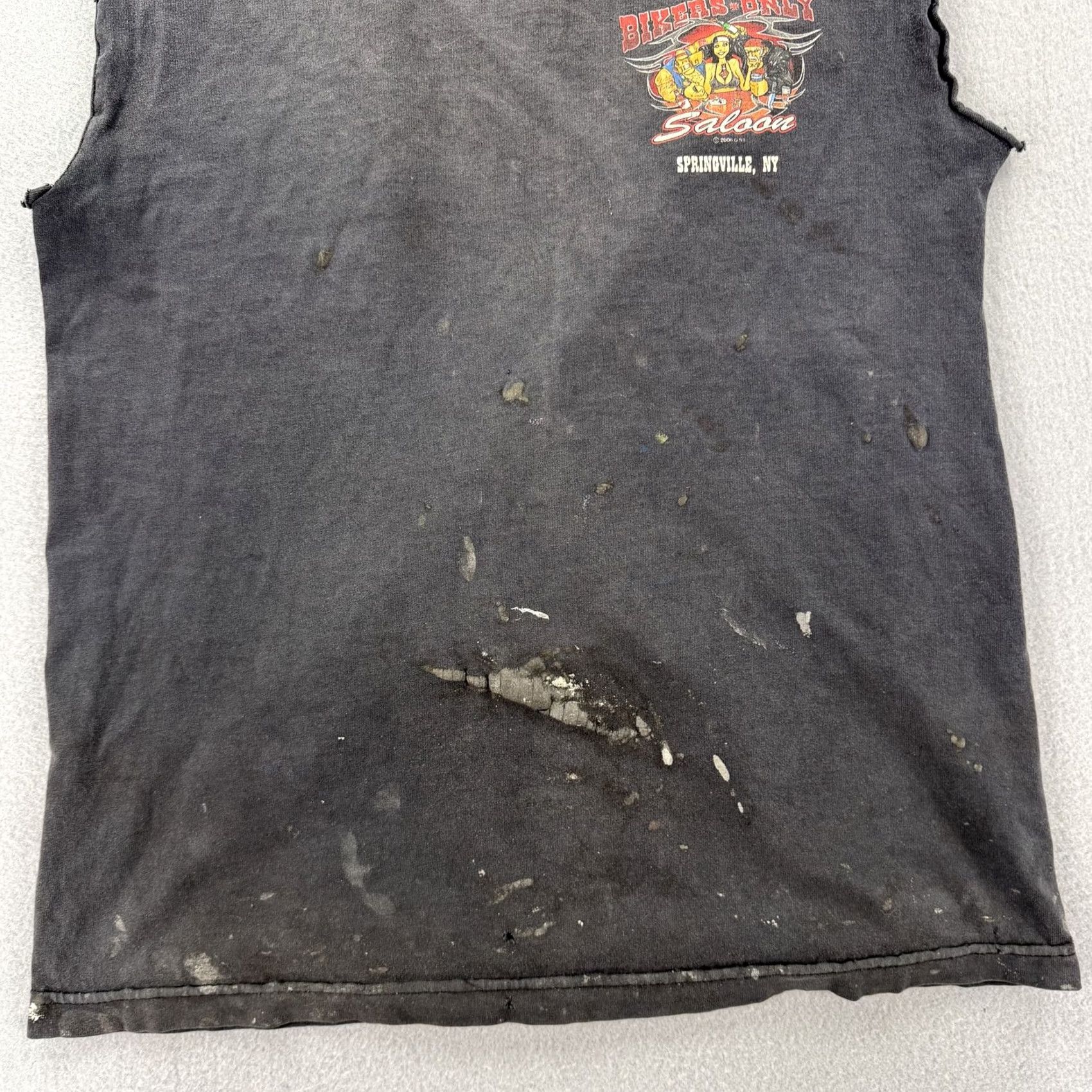 Vintage Hogarosa Bikers Only Saloon Shirt Mens Medium Sleeveless Muscle Tee Distressed Alstyle Cotton Black Crew Neck Graphic Print Vintage Biker Size US M / EU 48-50 / 2 - 4 Thumbnail