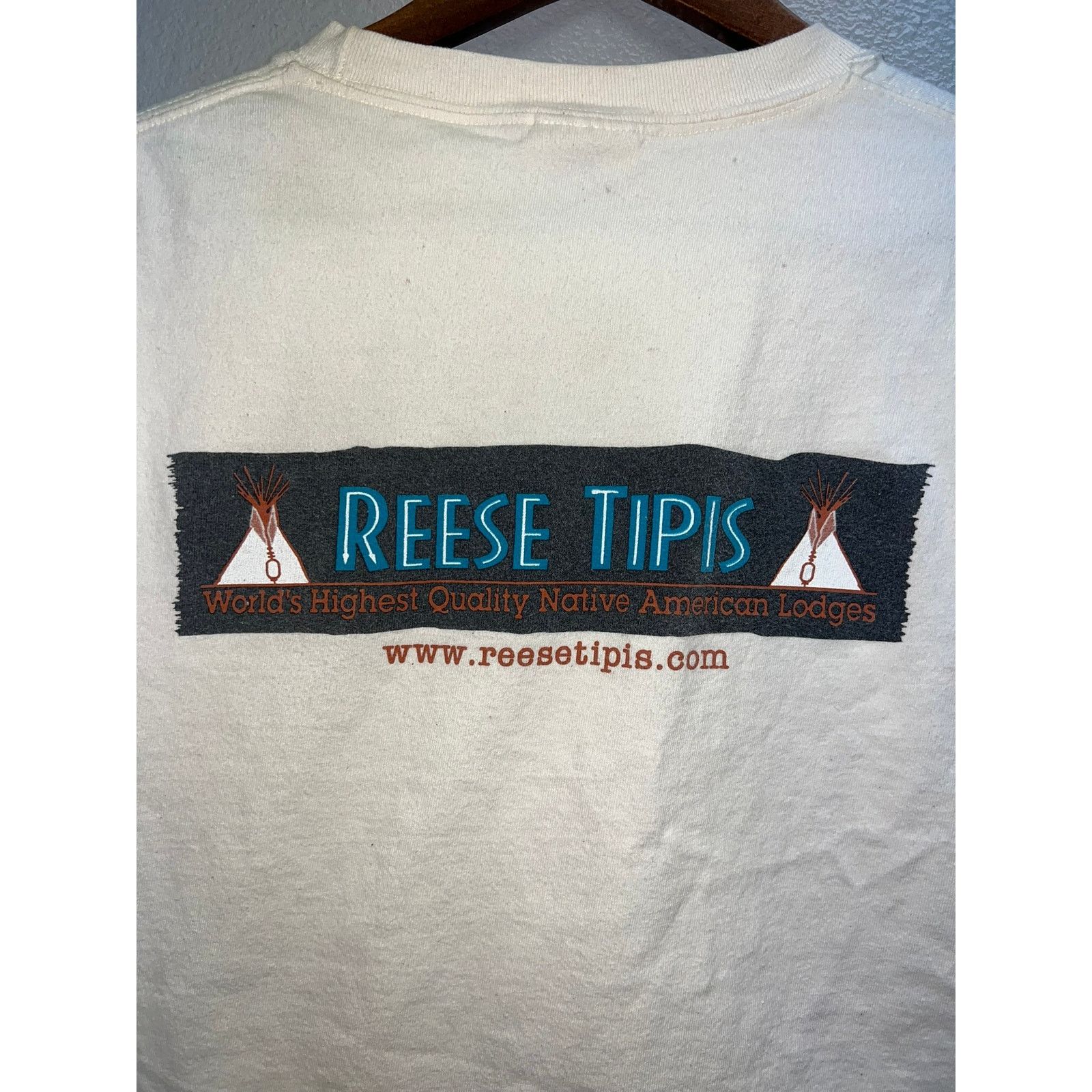 Hanes Vintage Native American Shirt Reese Tipis Teepee Stained Tee Size US XL / EU 56 / 4 - 8 Thumbnail