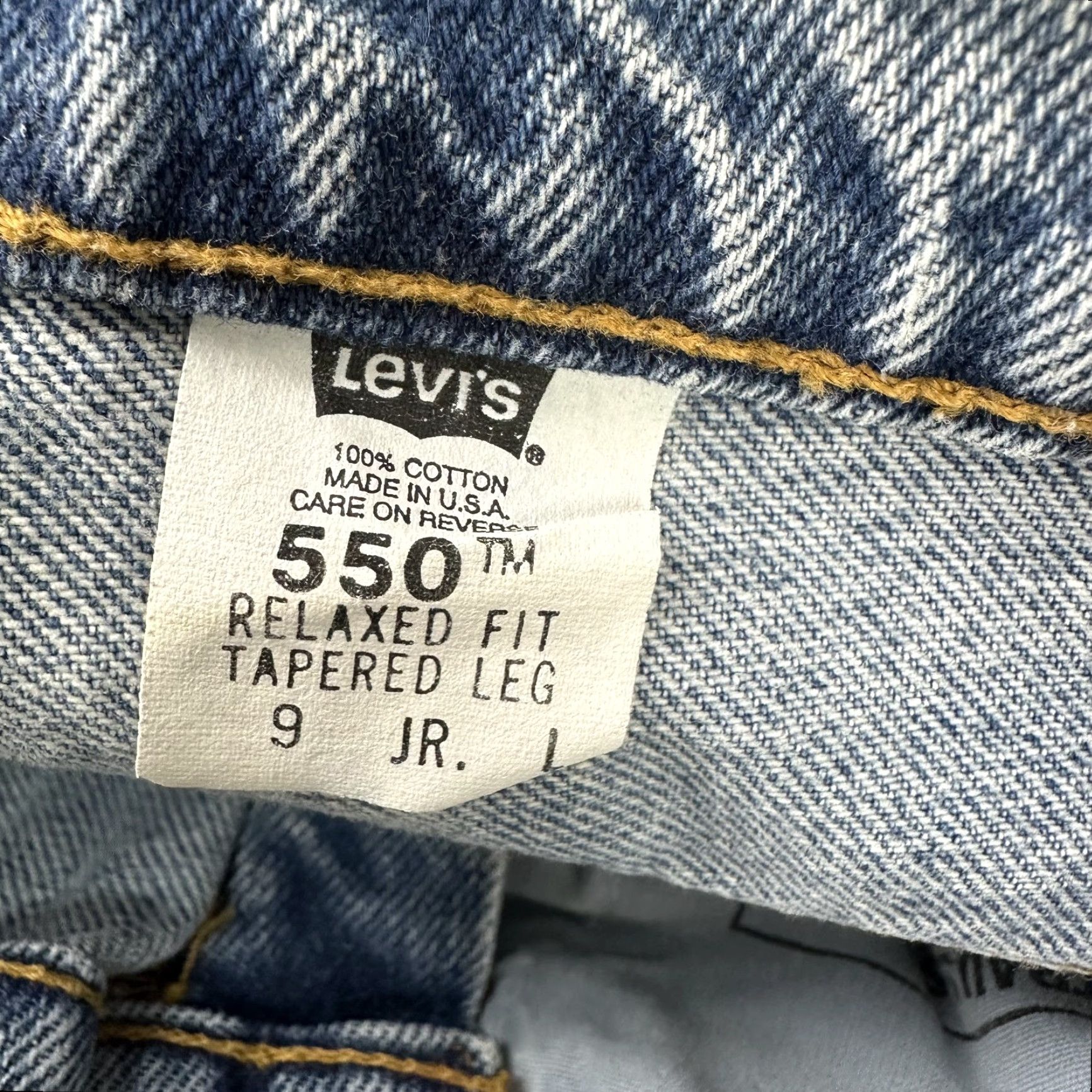Levi's VINTAGE Levi's 550 Jeans - Denim Tapered - 28x32.5 - Blue - Womens Size 9 Jr Long - 90s Retro USA - Relaxed Fit Junior Regular Size 30" / US 8 / IT 44 - 4 Thumbnail
