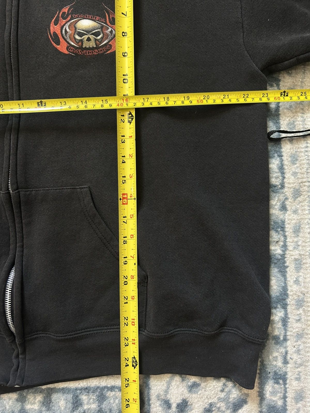 Harley Davidson Grail Harley Davidson Flame Hit & Skull Zip Up faded boxy Size US M / EU 48-50 / 2 - 4 Thumbnail