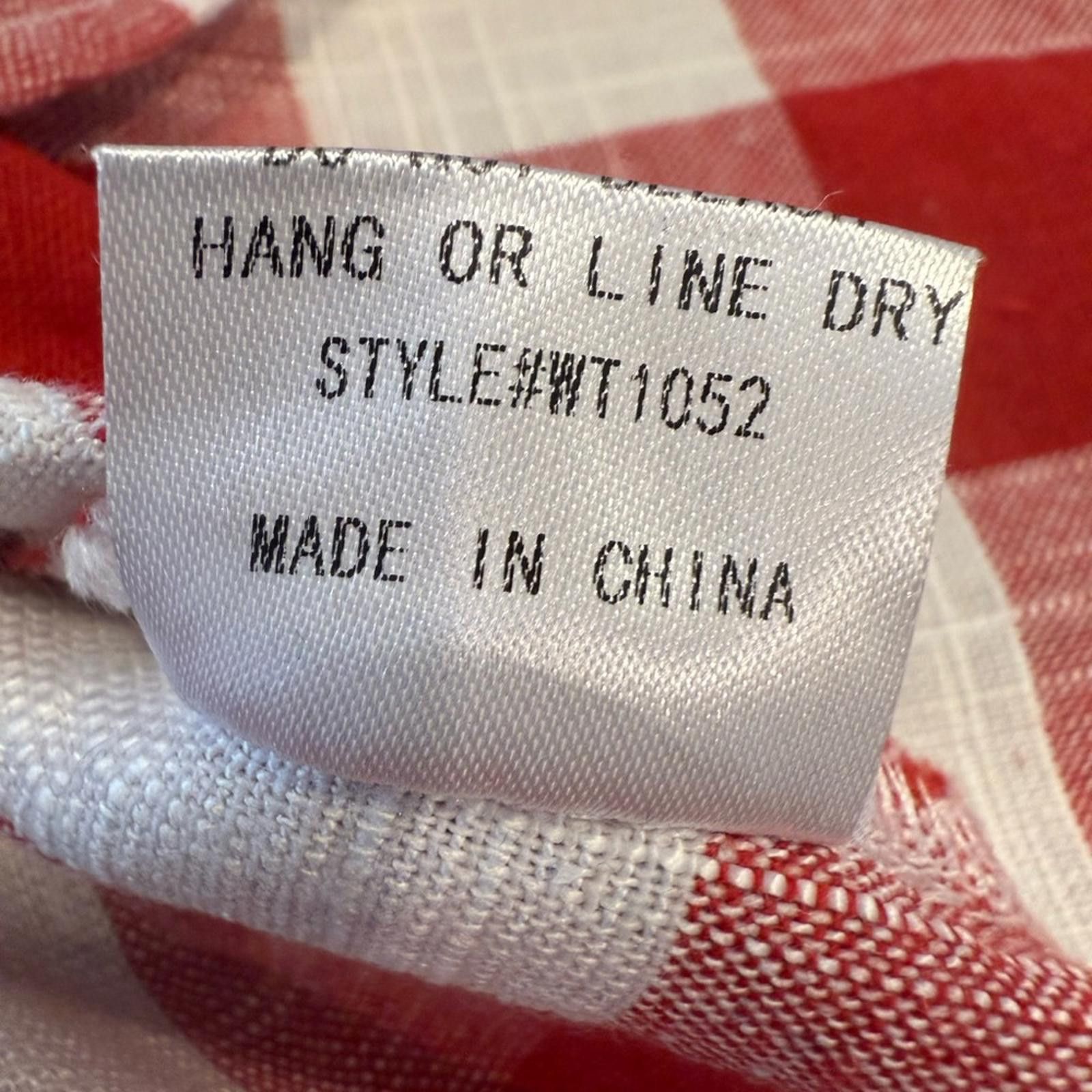 Other Wonderland by Orange linen blend red white plaid lace top LG Size L / US 10 / IT 46 - 6 Thumbnail