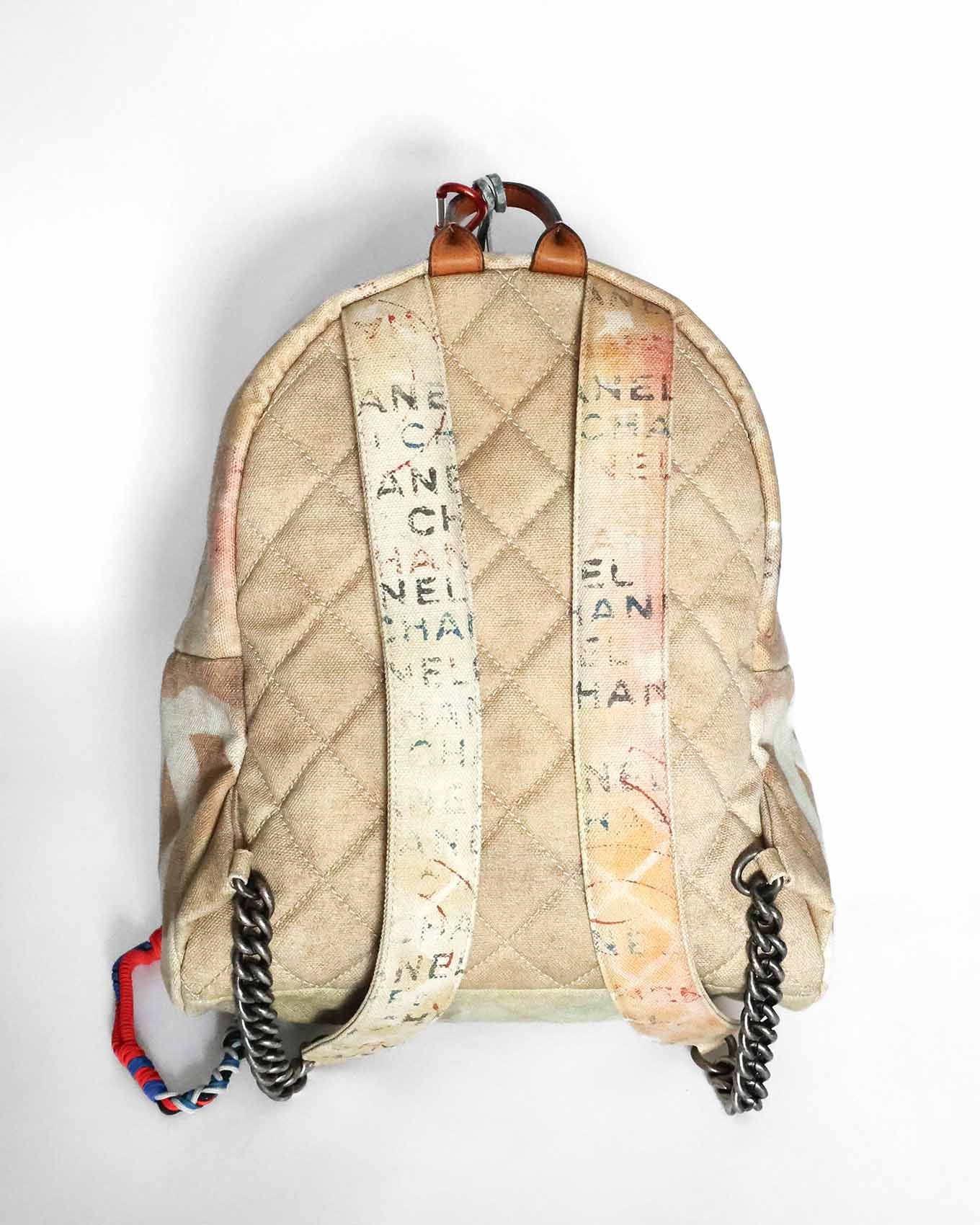 Chanel SS14 Artclass Yellow Canvas Small Graffiti Backpack Size ONE SIZE - 14 Thumbnail