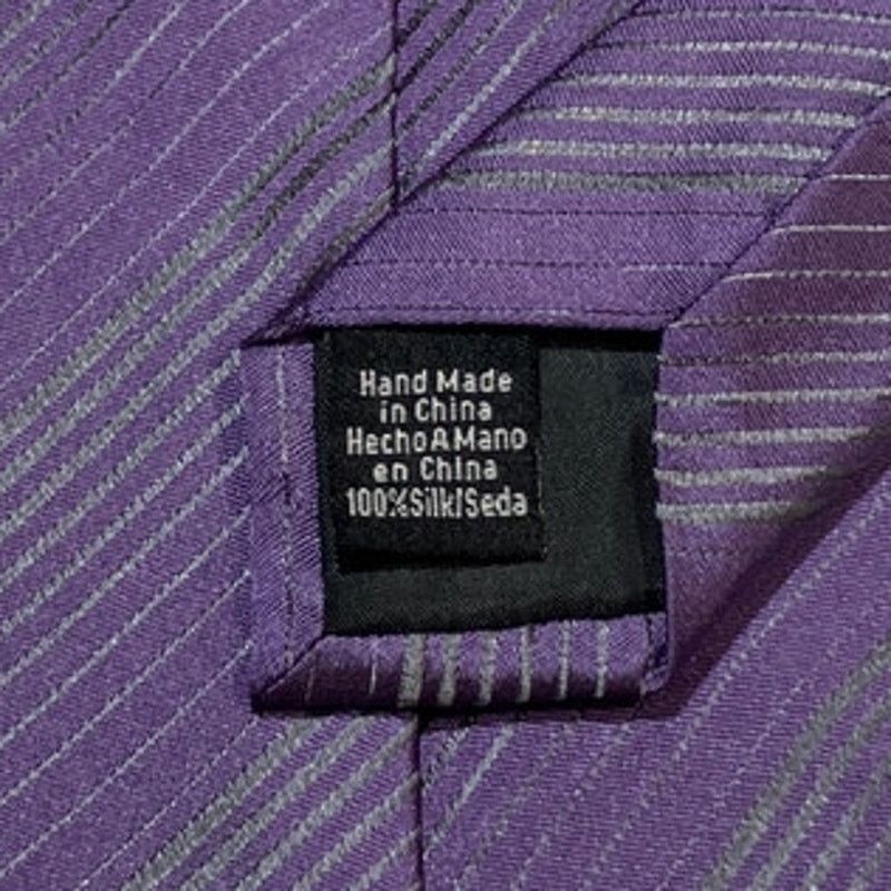 Van Heusen Van Heusen Purple Striped Silk Wide Classic Men Necktie 58” Size ONE SIZE - 4 Thumbnail