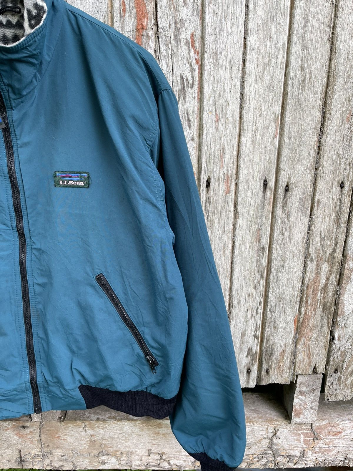 L.L. Bean Vintage L.L. Bean Teal Warm-Up Jacket – Fleece Lined 90s Size US M / EU 48-50 / 2 - 3 Thumbnail