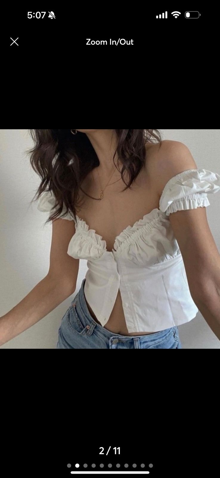Other With Jean Louie White Button Crop Top S Size S / US 4 / IT 40 - 2 Thumbnail