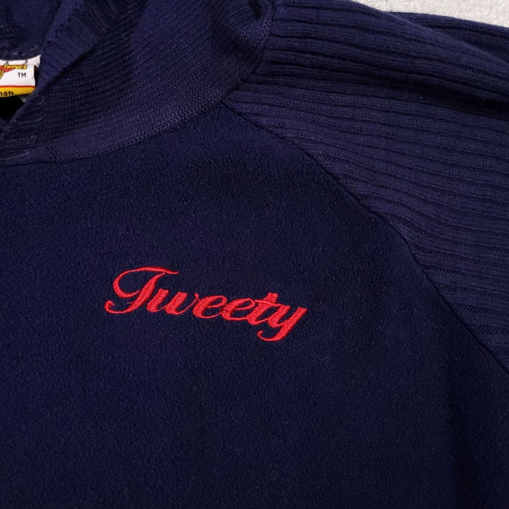 Vintage VINTAGE Looney Tunes Hoodie Women's 2XL Tweety Bird Sweatshirt Navy Pocket Sweatshirt Size XXL / US 16-18 / IT 52-54 - 5 Thumbnail