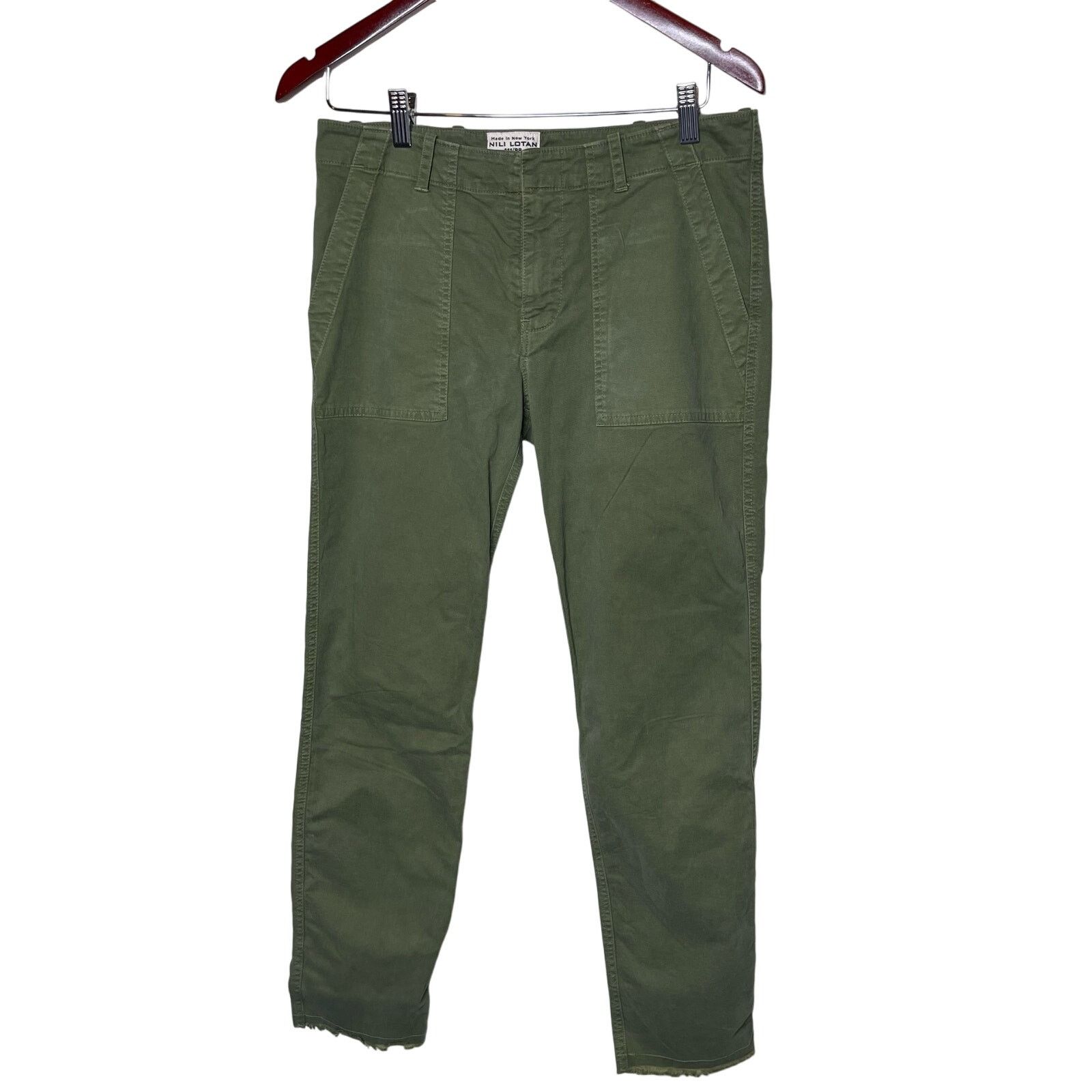 Nili Lotan Nili Lotan Camo Green Jenna Pants ankle crop sz 2 Size 26" / US 2 / IT 38 - 2 Thumbnail