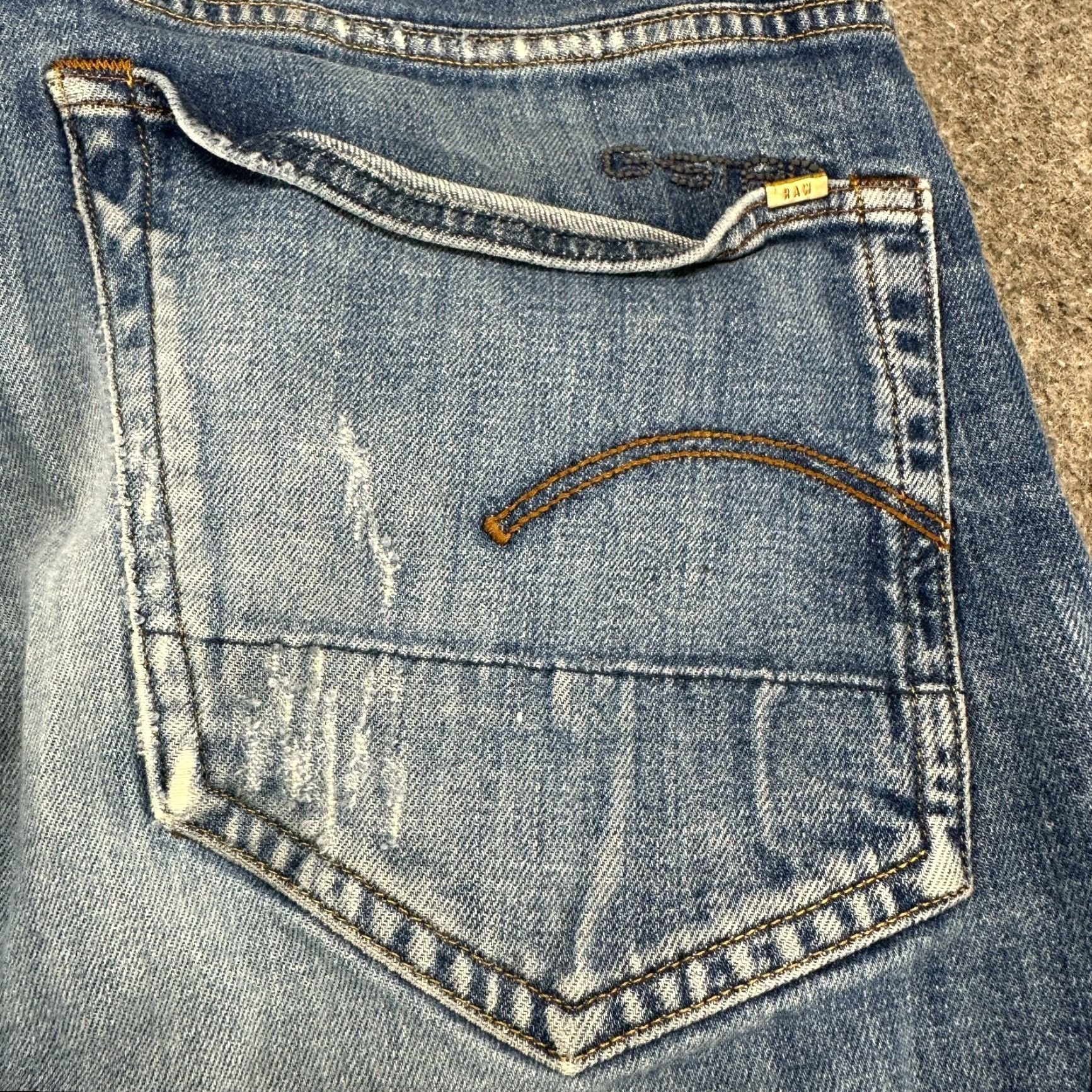 G-Star G-Star 3301 Jeans Mens 32x32 Blue Button Fly 3D Tapered Regular Stretch Medium Wash Denim pants Size US 32 / EU 48 - 5 Thumbnail